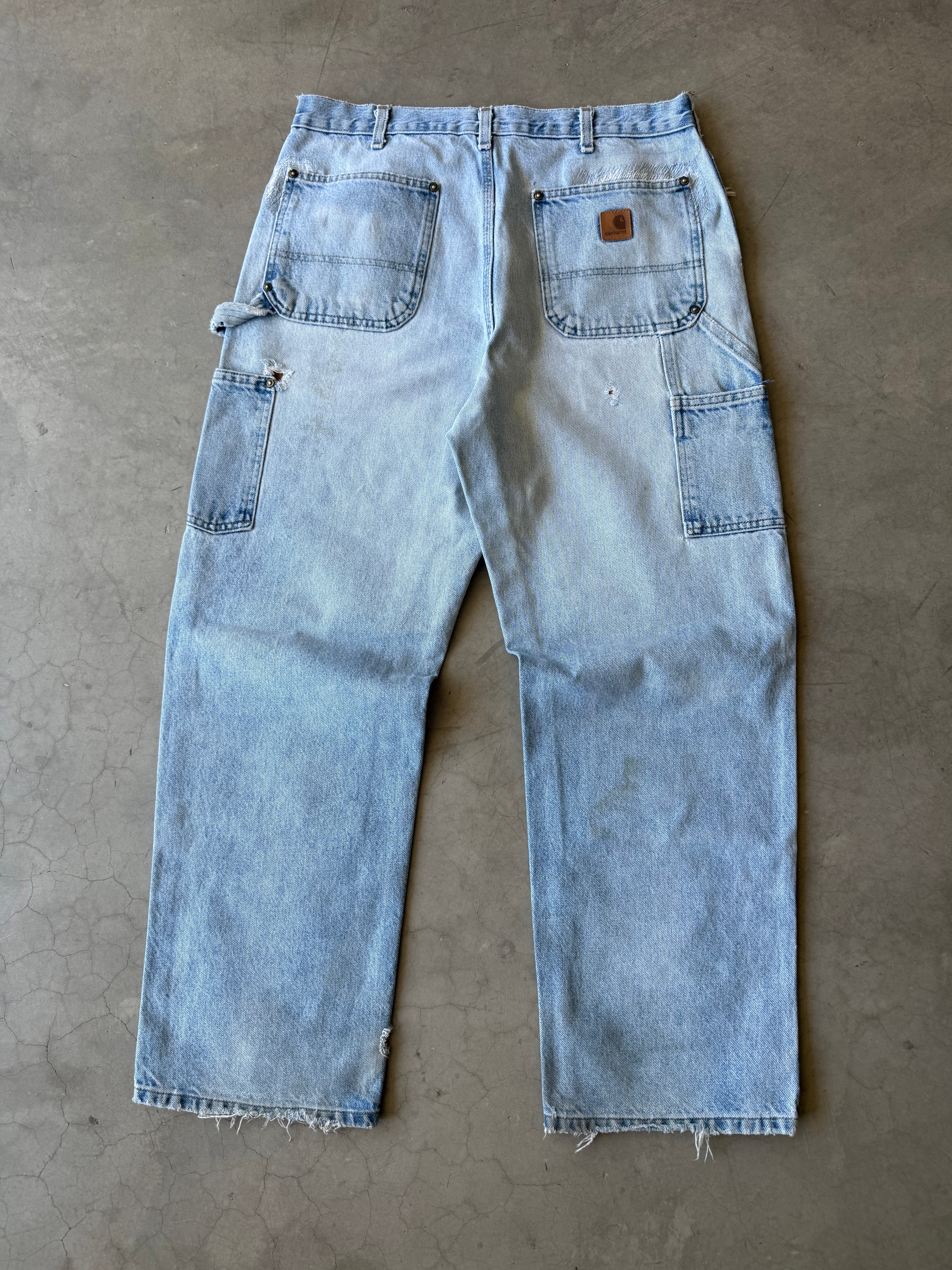 Distressed Denim Carhartt Double Knee Pants