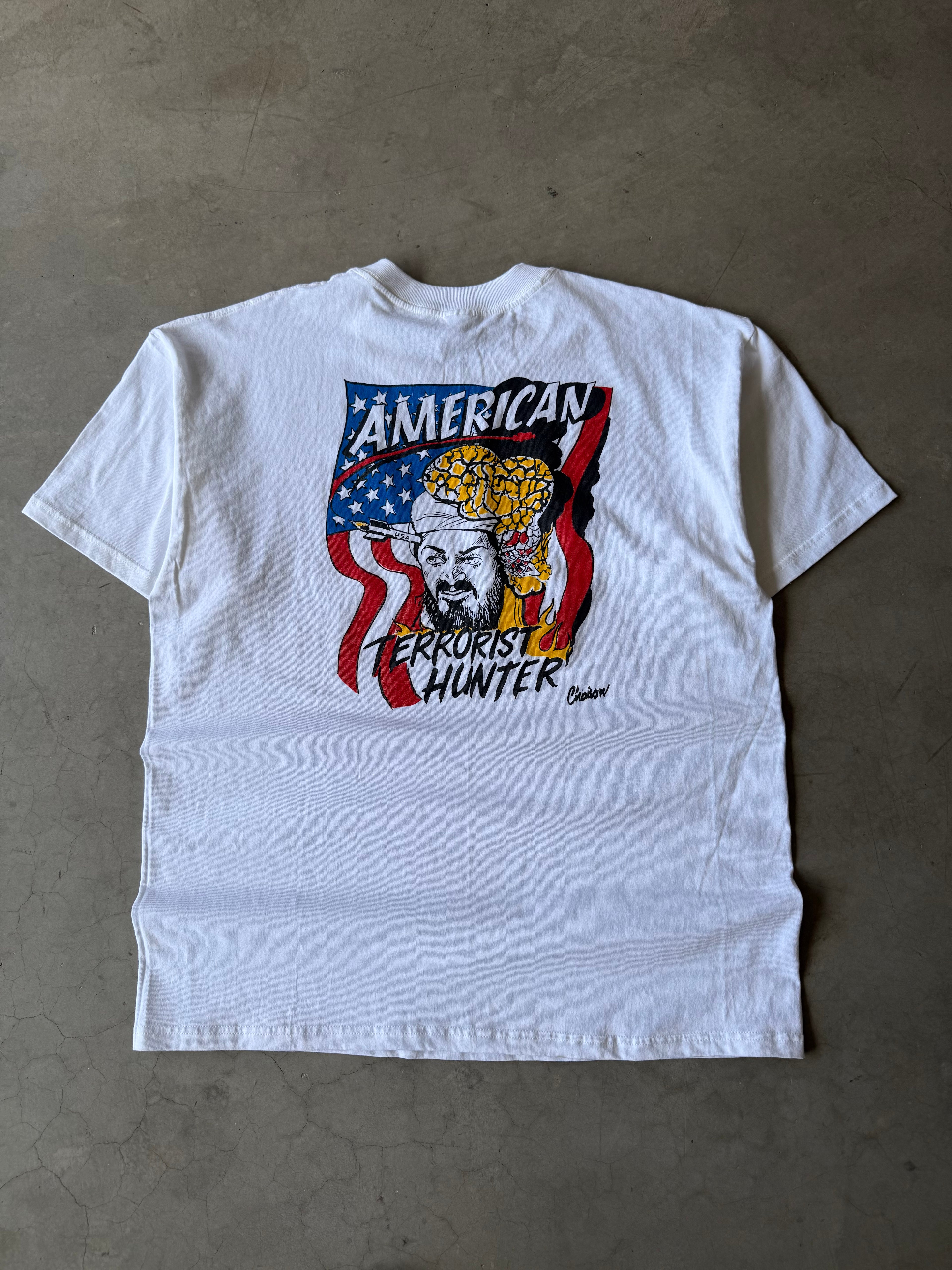 Early 2000s American Terrorist Hunter Osama bin Laden Tee(XL)