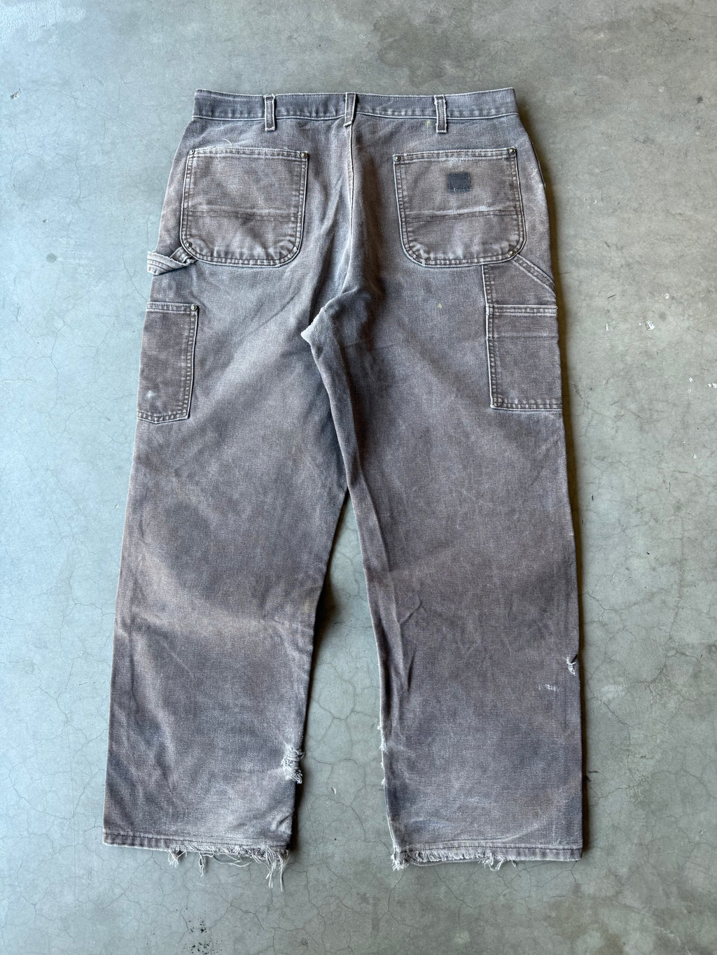 Extremely Faded & Distressed Brown Carhartt Double Knee Pants(36x30)