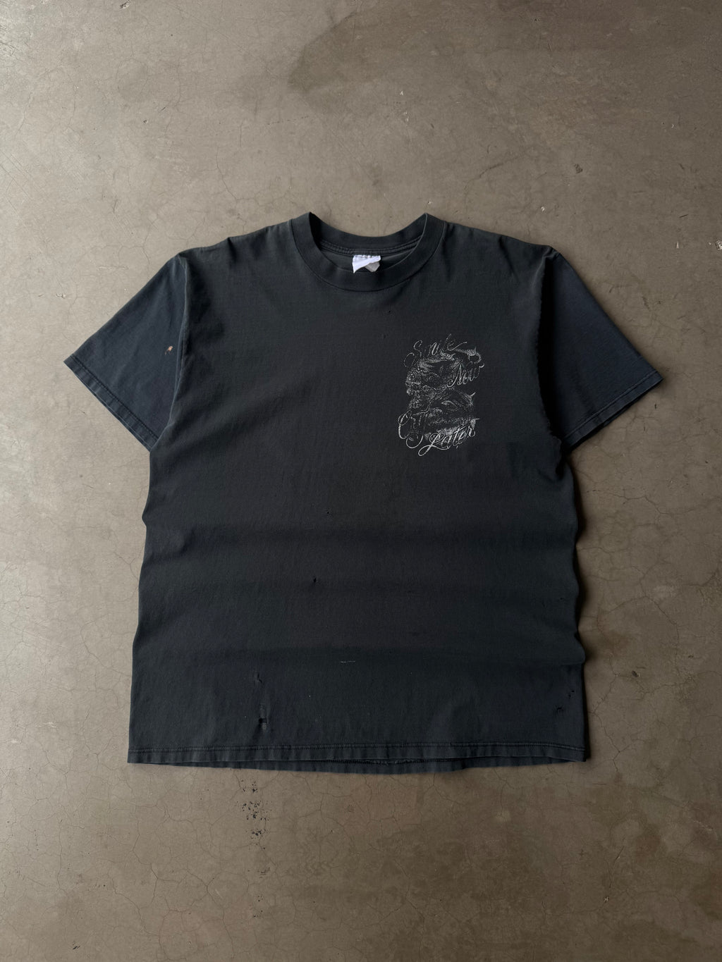 Early 2000s Faded Smile Now Cry Later Skull Tee(XL)