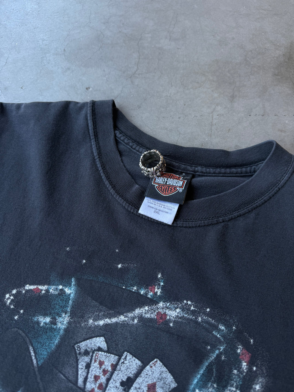 Early 2000s Faded Harley Davidson Skull Magic Tee(XXL)