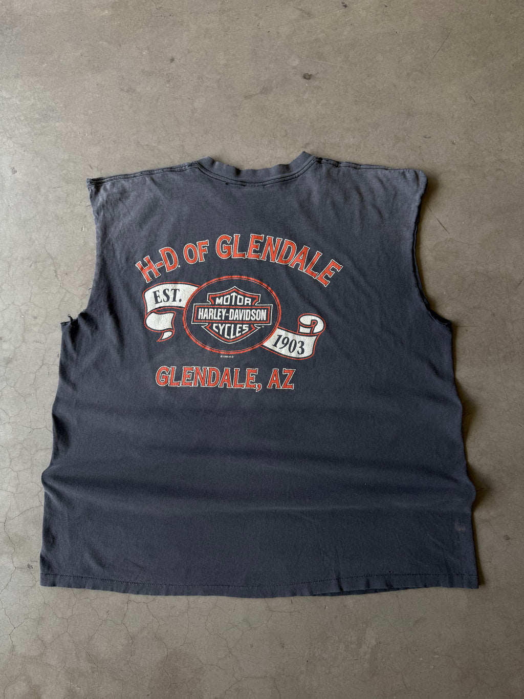 1990s Faded & Distressed Harley Davidson Tank Tee(XXL)