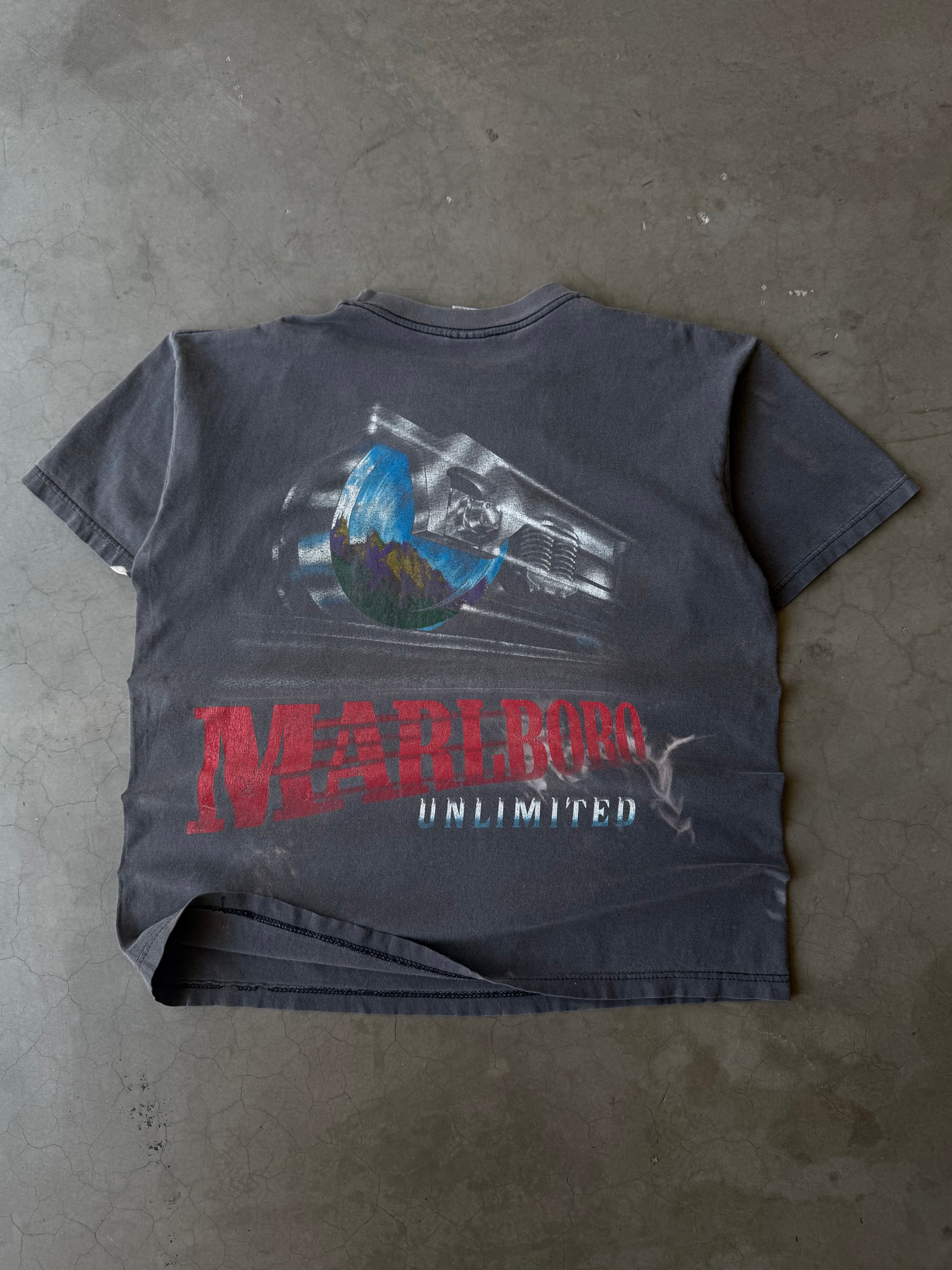 1990s Extremely Faded Marlboro Railroad Tee(XL)