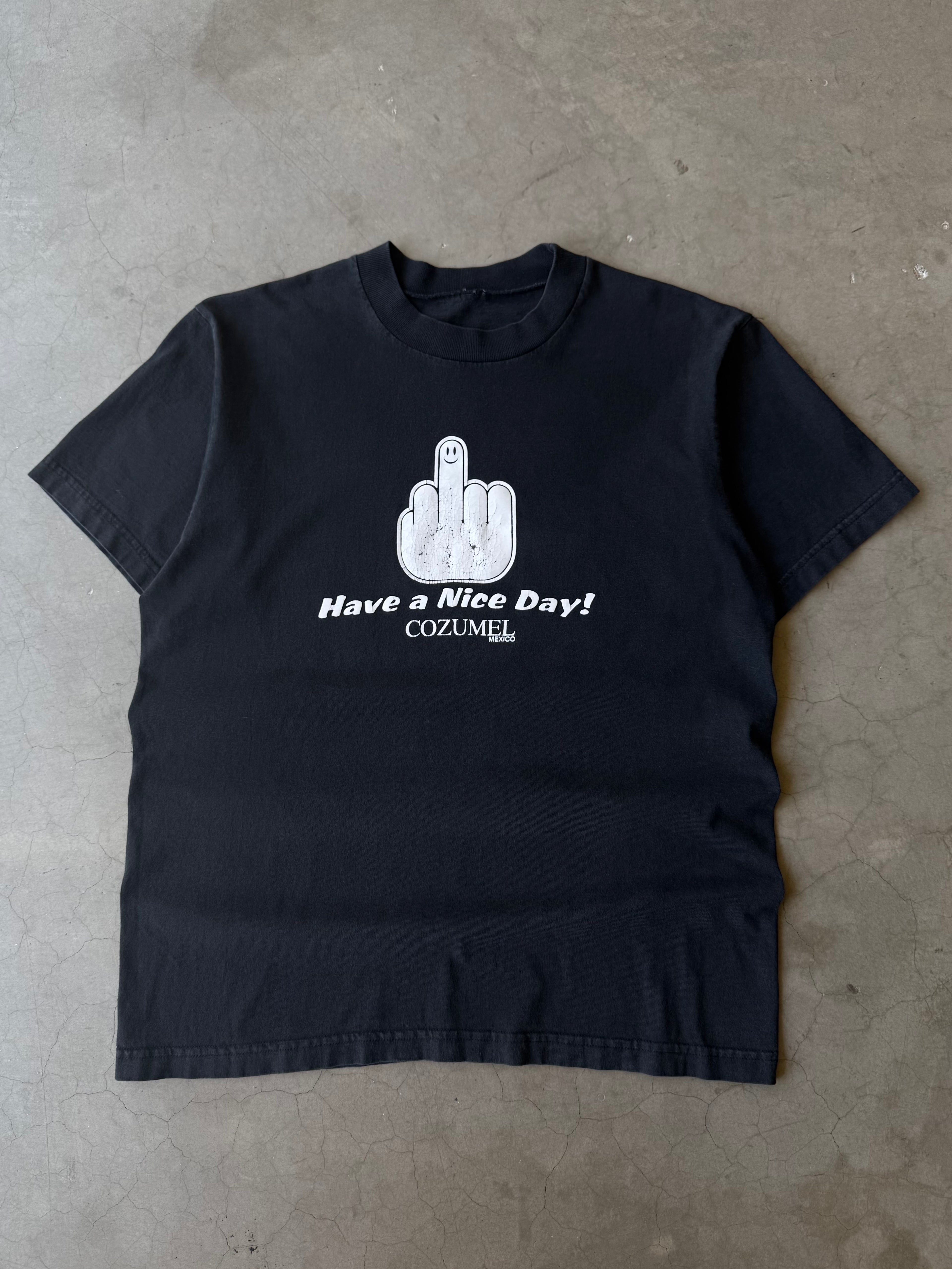 Early 2000s Have a Nice Day! Middle Finger Tee(L)