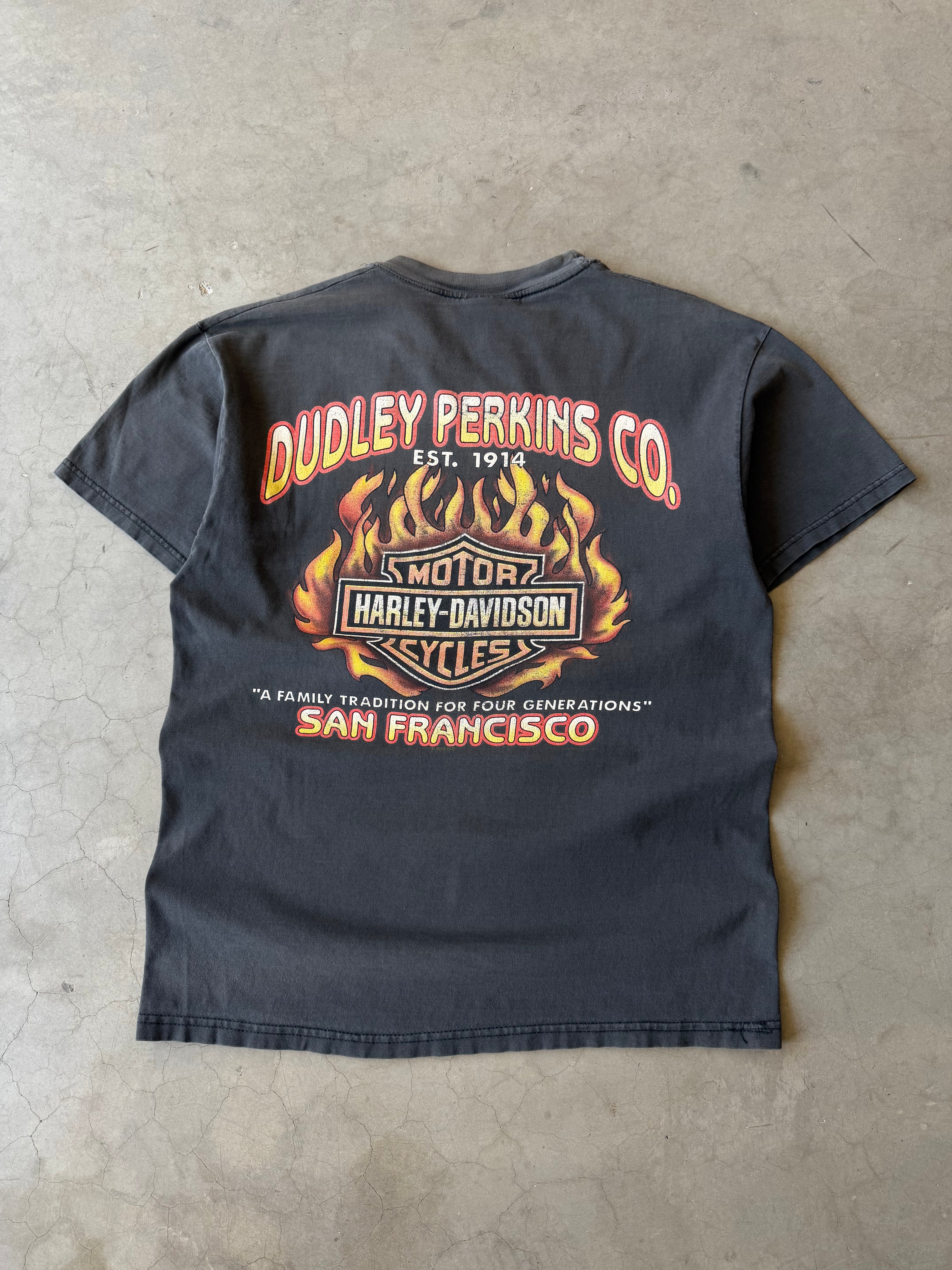 1990s Faded Feel The Heat Harley Davidson Tee(M)