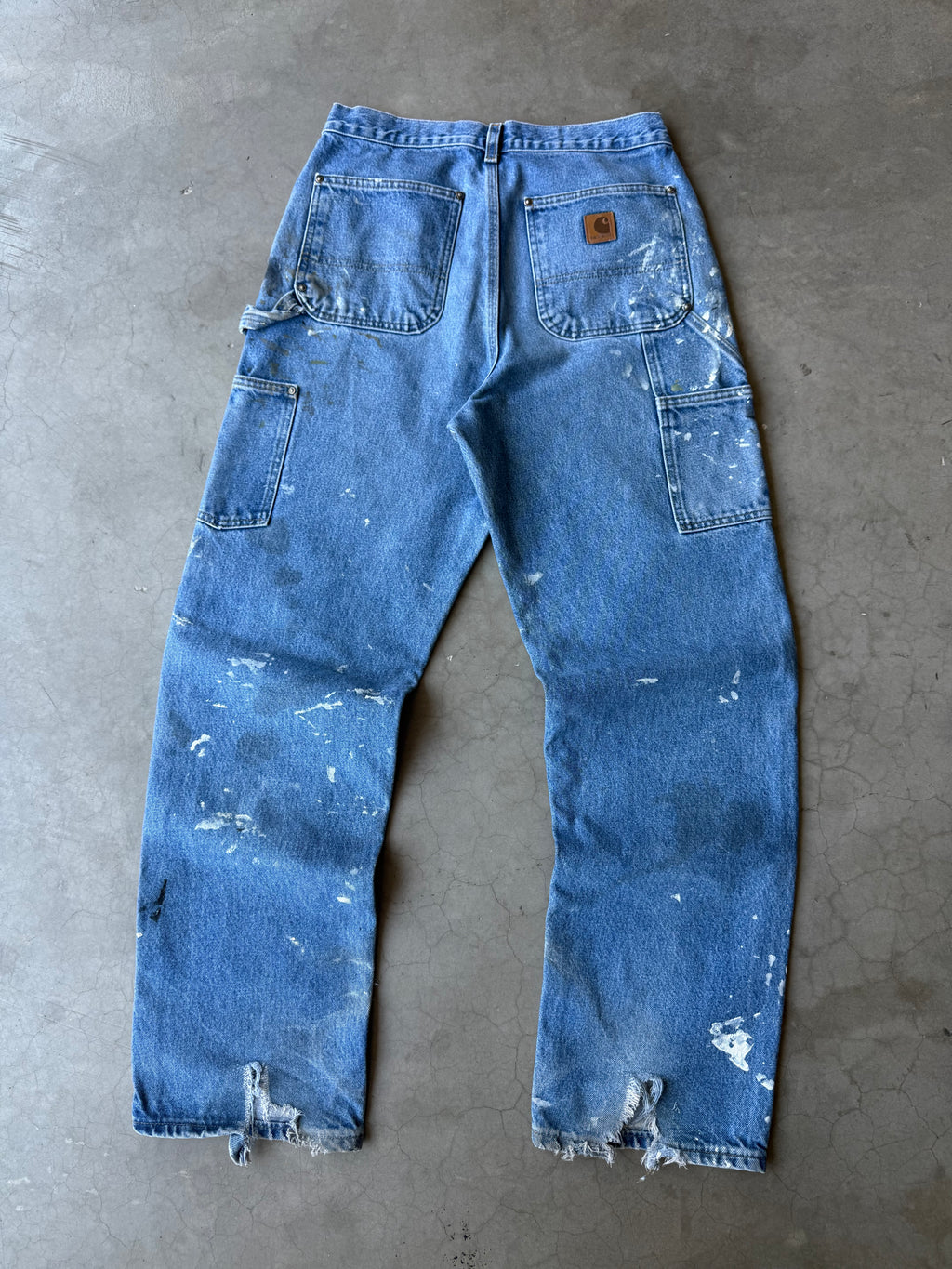 Extremely Painted Denim Carhartt Double Knee Pants