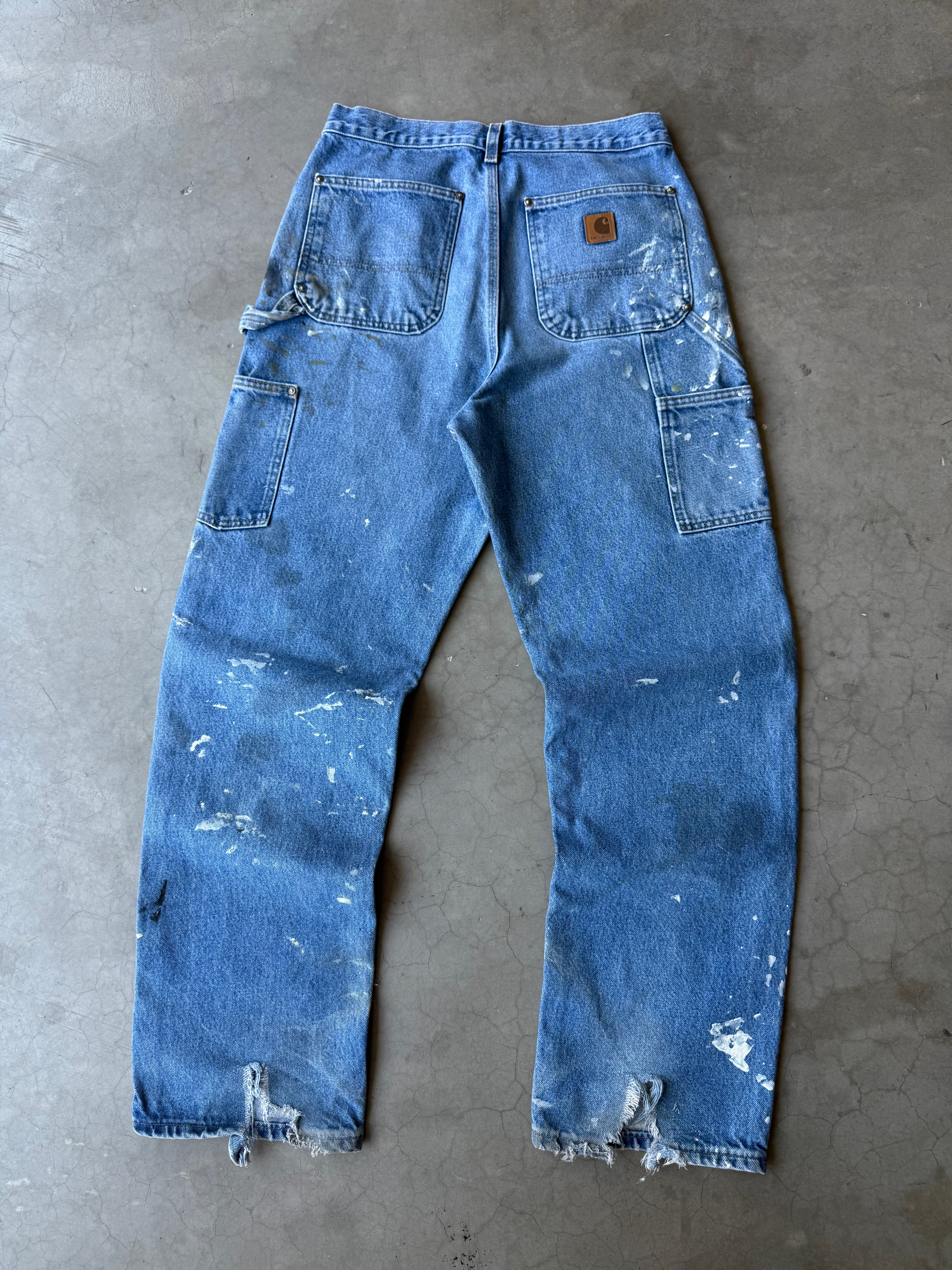 Extremely Painted Denim Carhartt Double Knee Pants