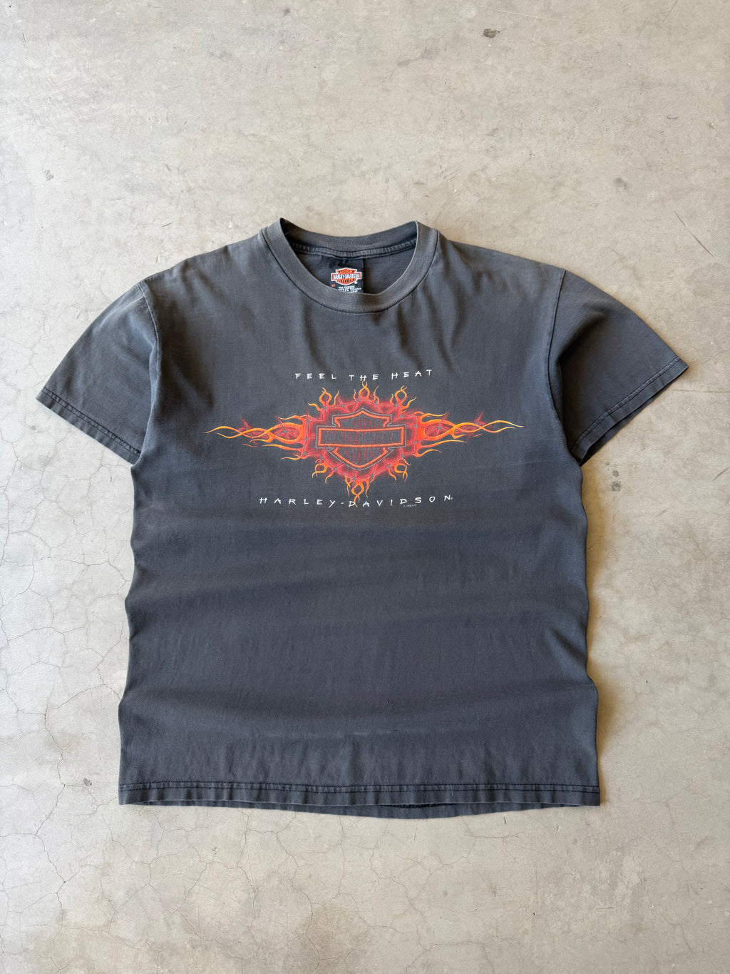 1990s Faded Feel The Heat Harley Davidson Tee(M)