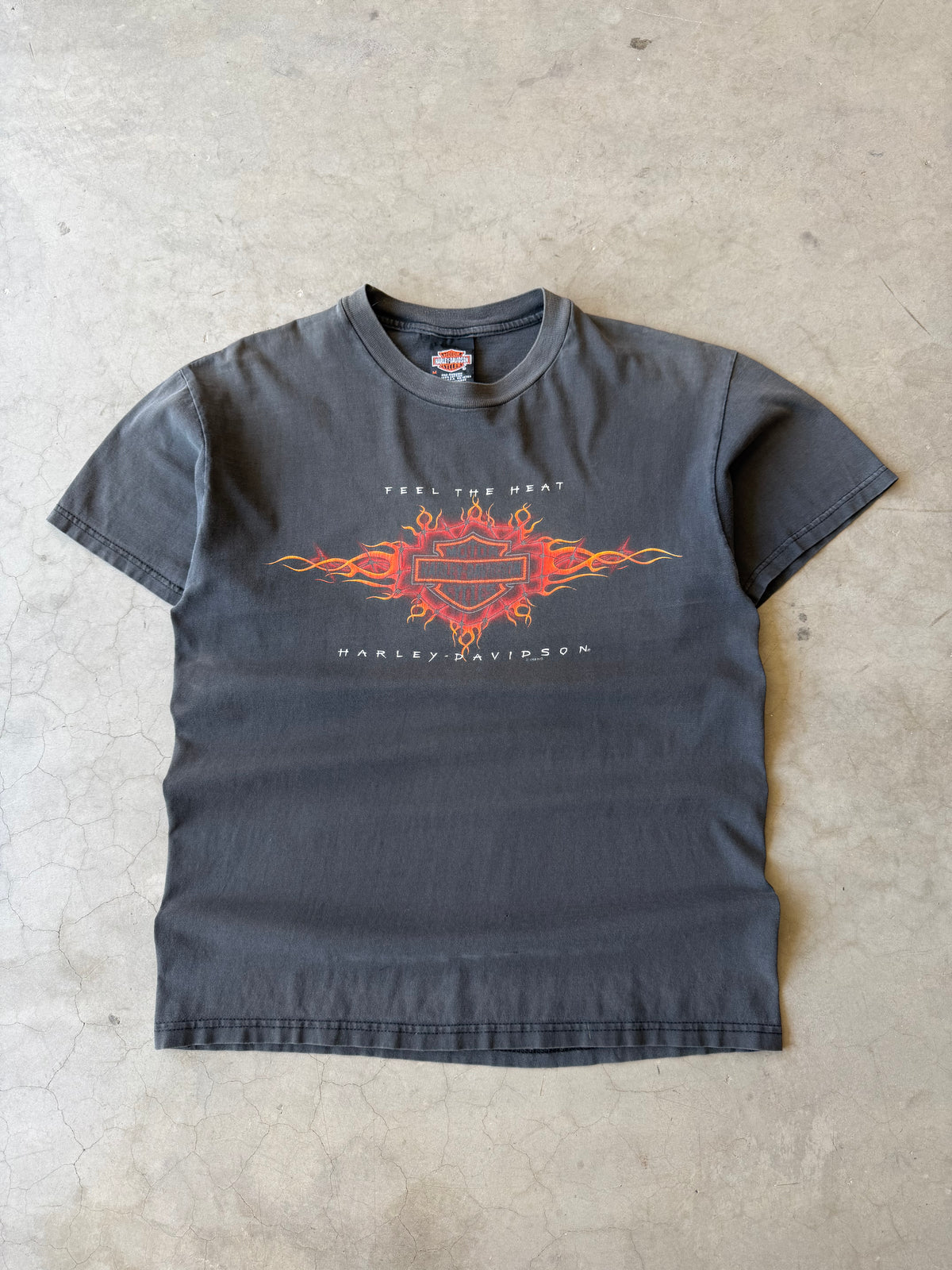 1990s Faded Feel The Heat Harley Davidson Tee(M)