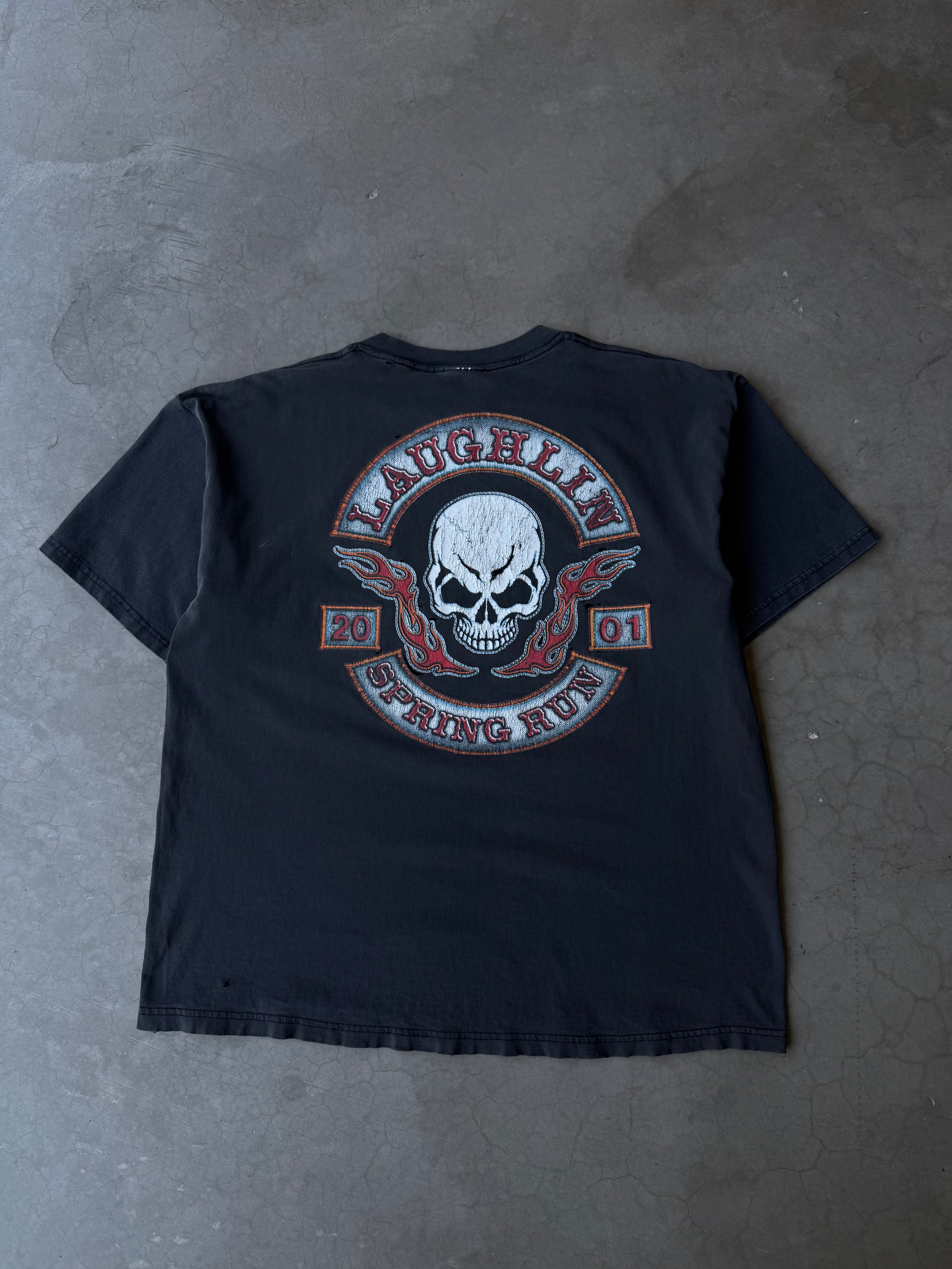 Early 2000s Distressed & Repaired Laughlin Spring Run Tee(XL)