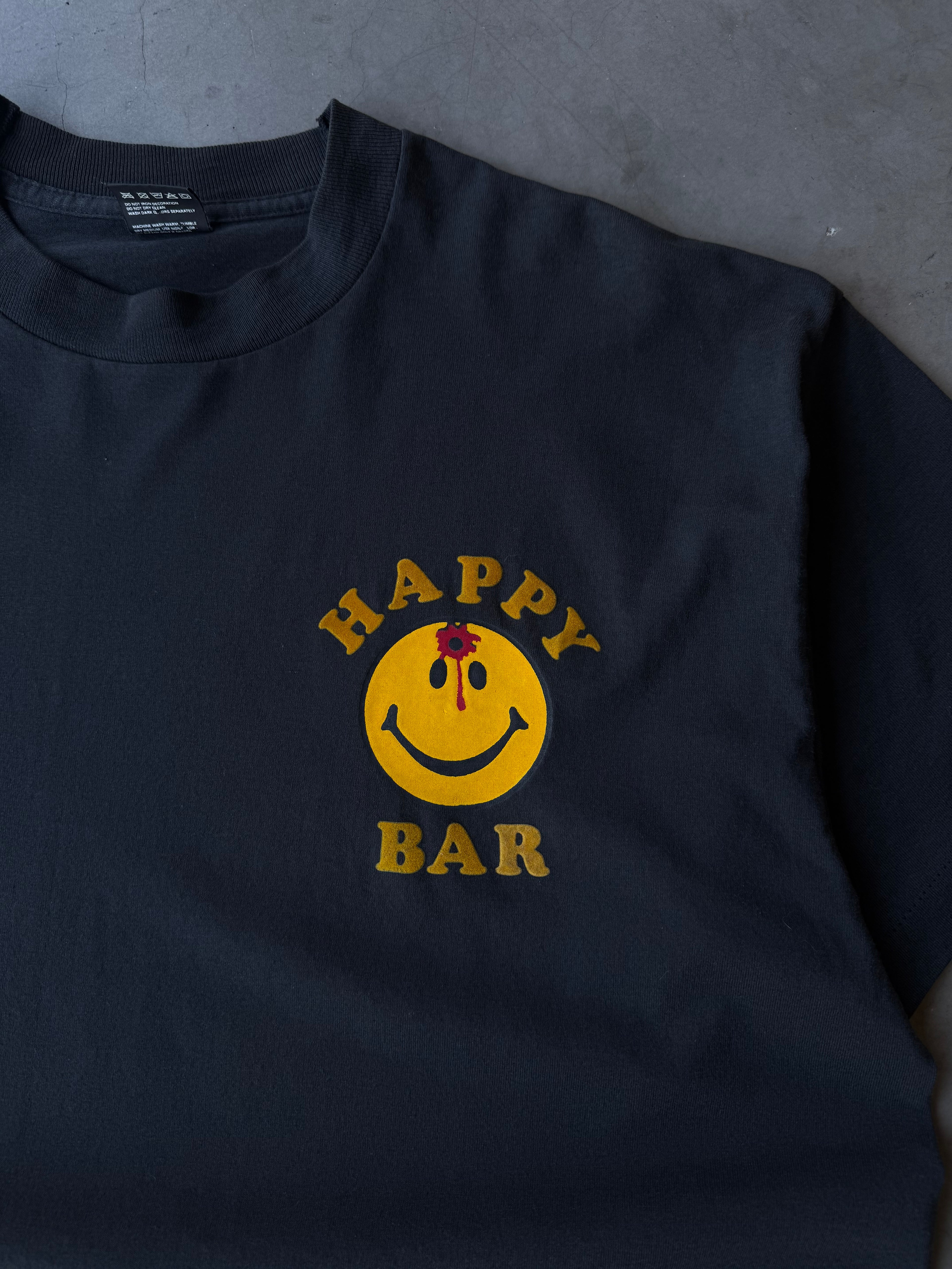 1990s Smiley Face Headshot Happy Bar Tee(XL)