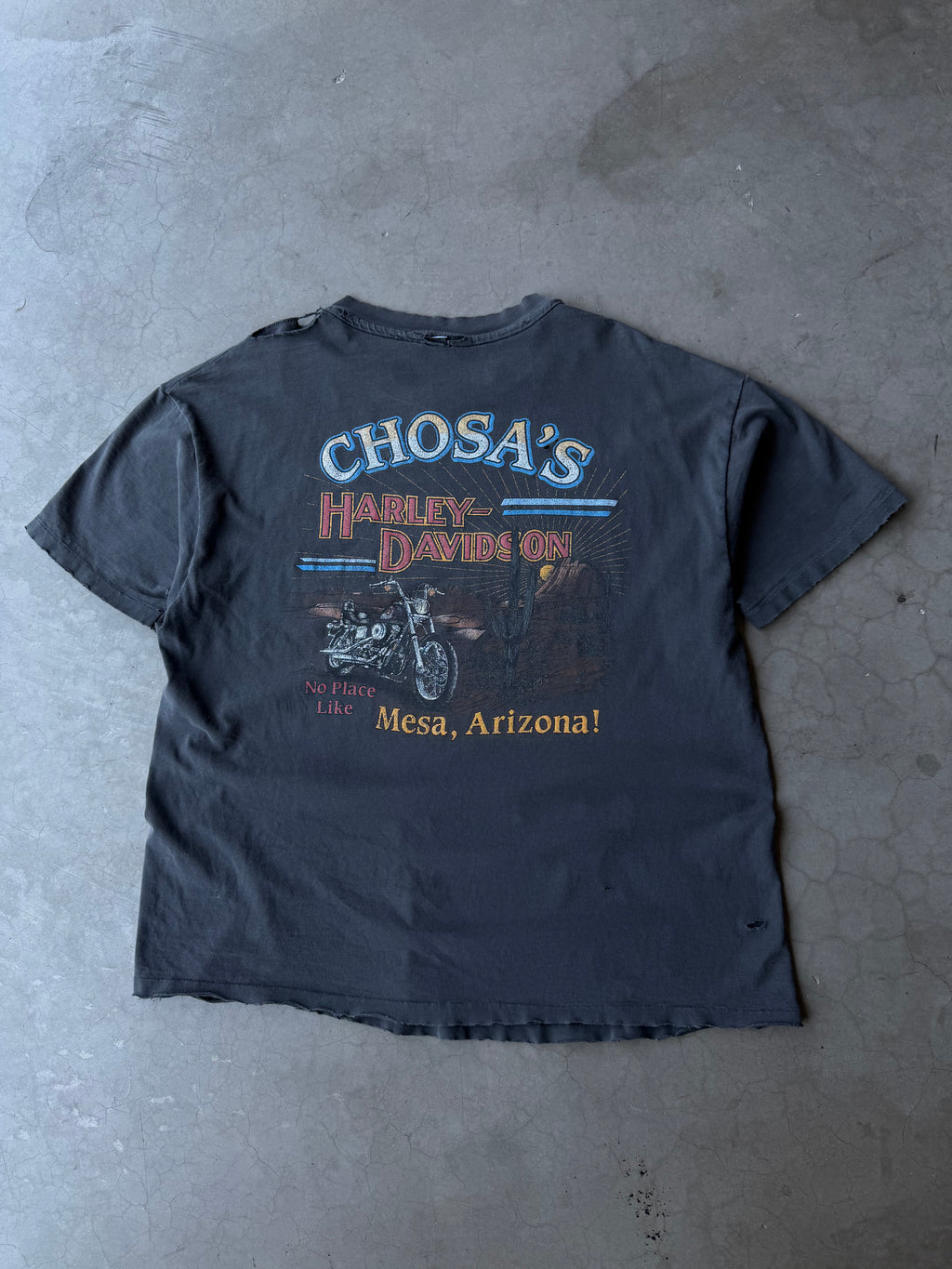 1990s Faded & Distressed Harley Davidson Tee(XL)