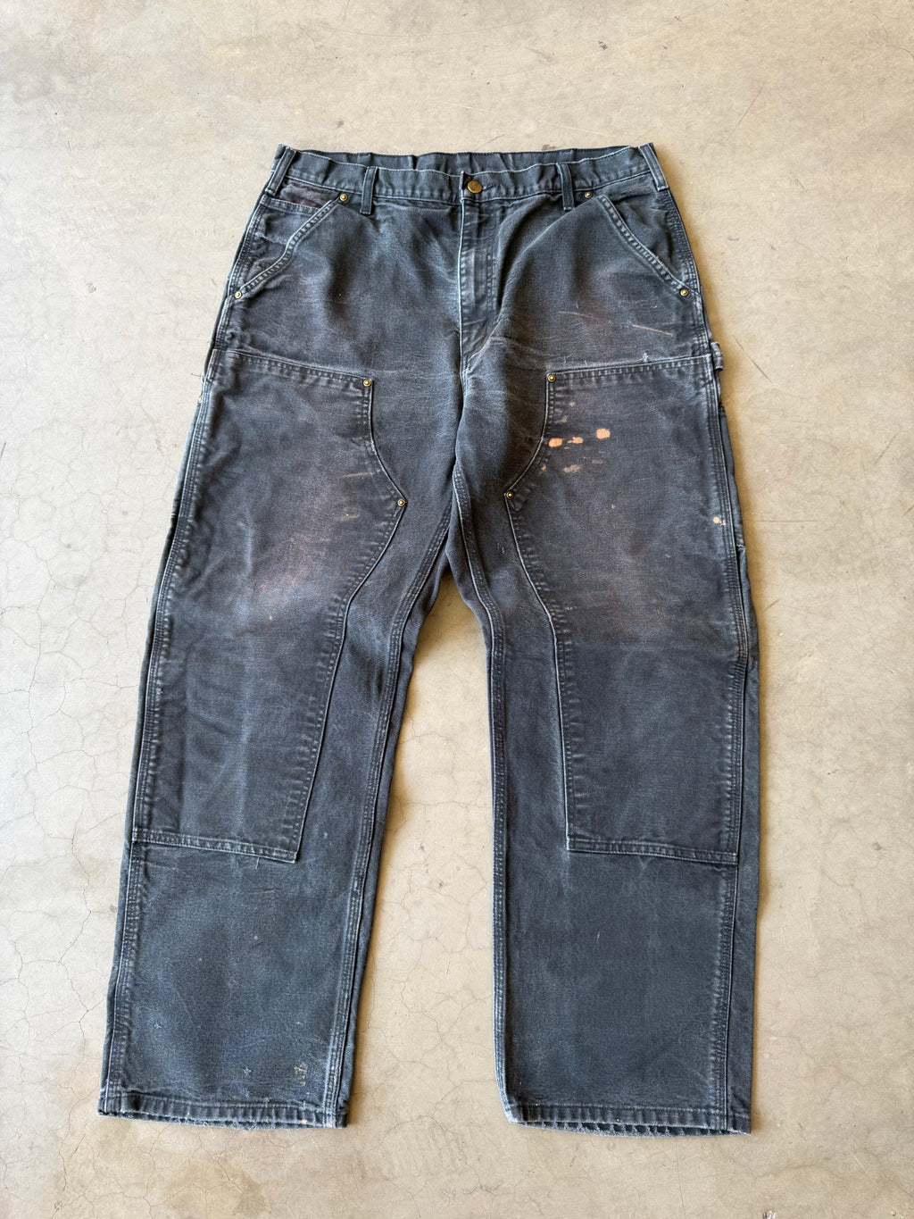 Faded Black Carhartt Double Knee Pants(36x30)