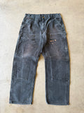 Faded Black Carhartt Double Knee Pants(36x30)