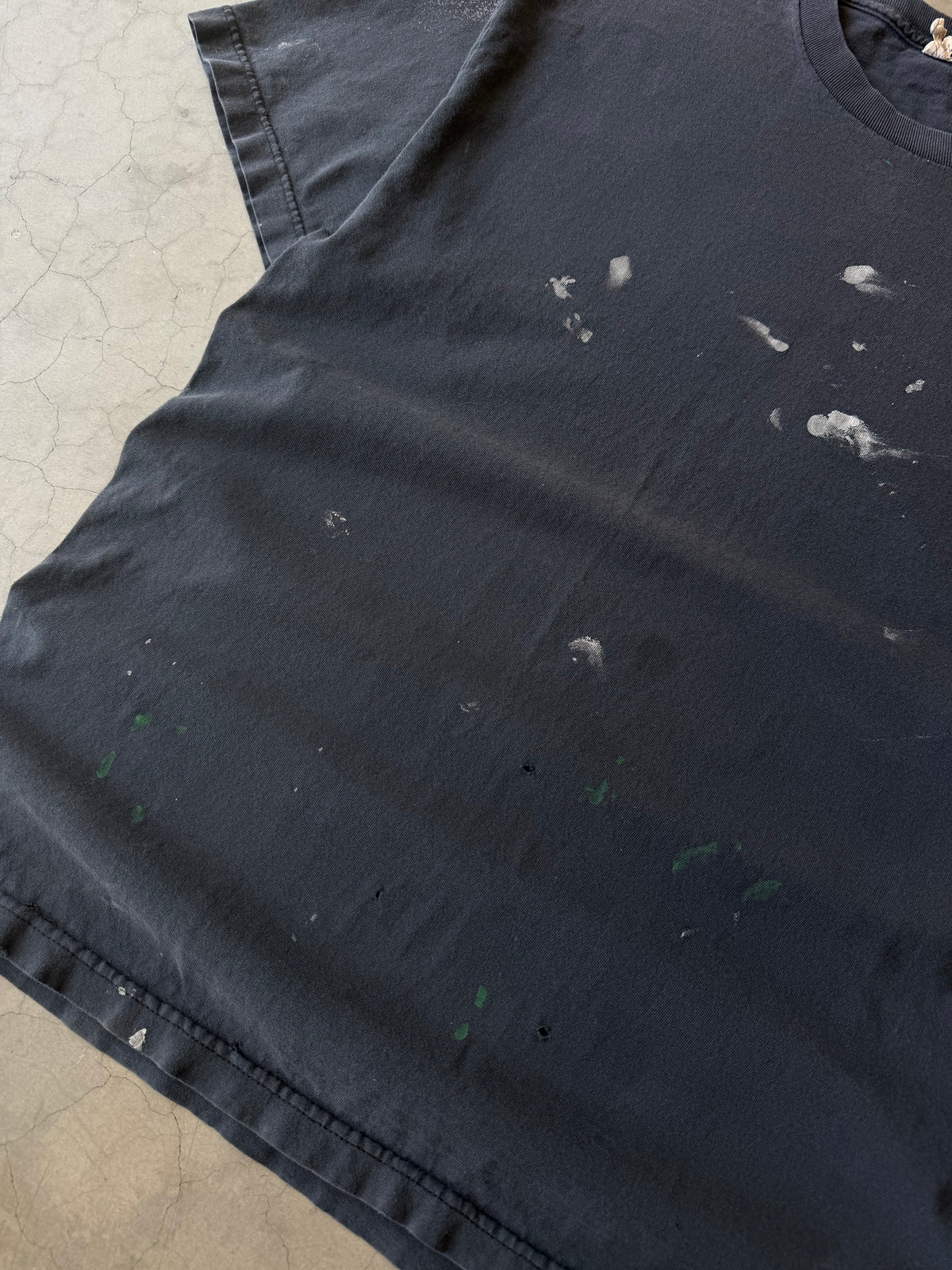 Early 2000s Black Painted Blank Tee(XL)
