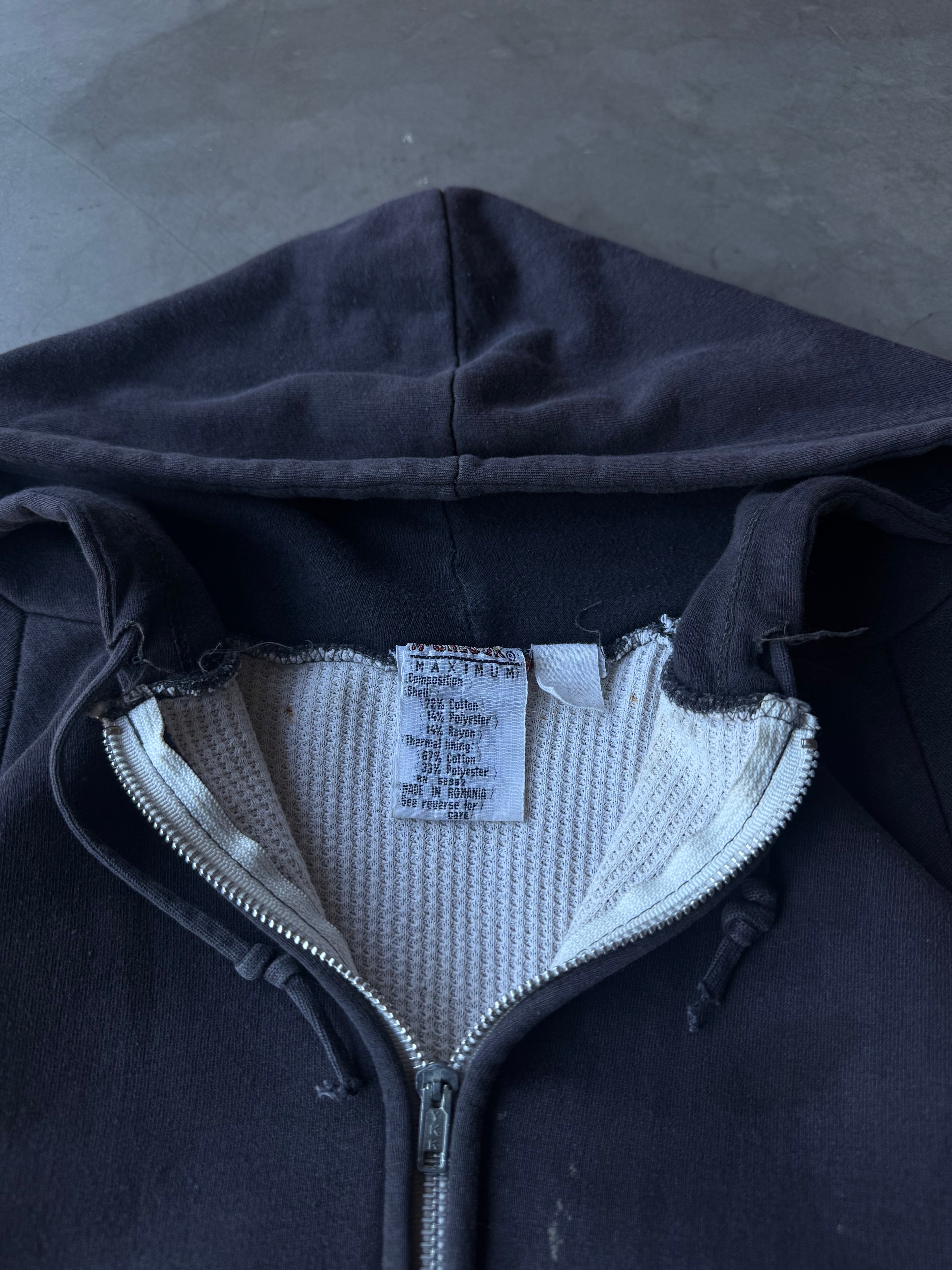 1980s Distressed Macgregor Thermal Lined Hoodie(XL)