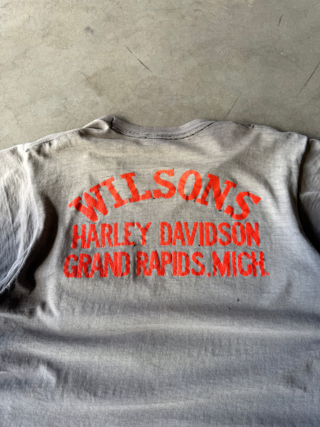 1980s Extremely Faded Harley Davidson Eagle Pocket Tee(L)