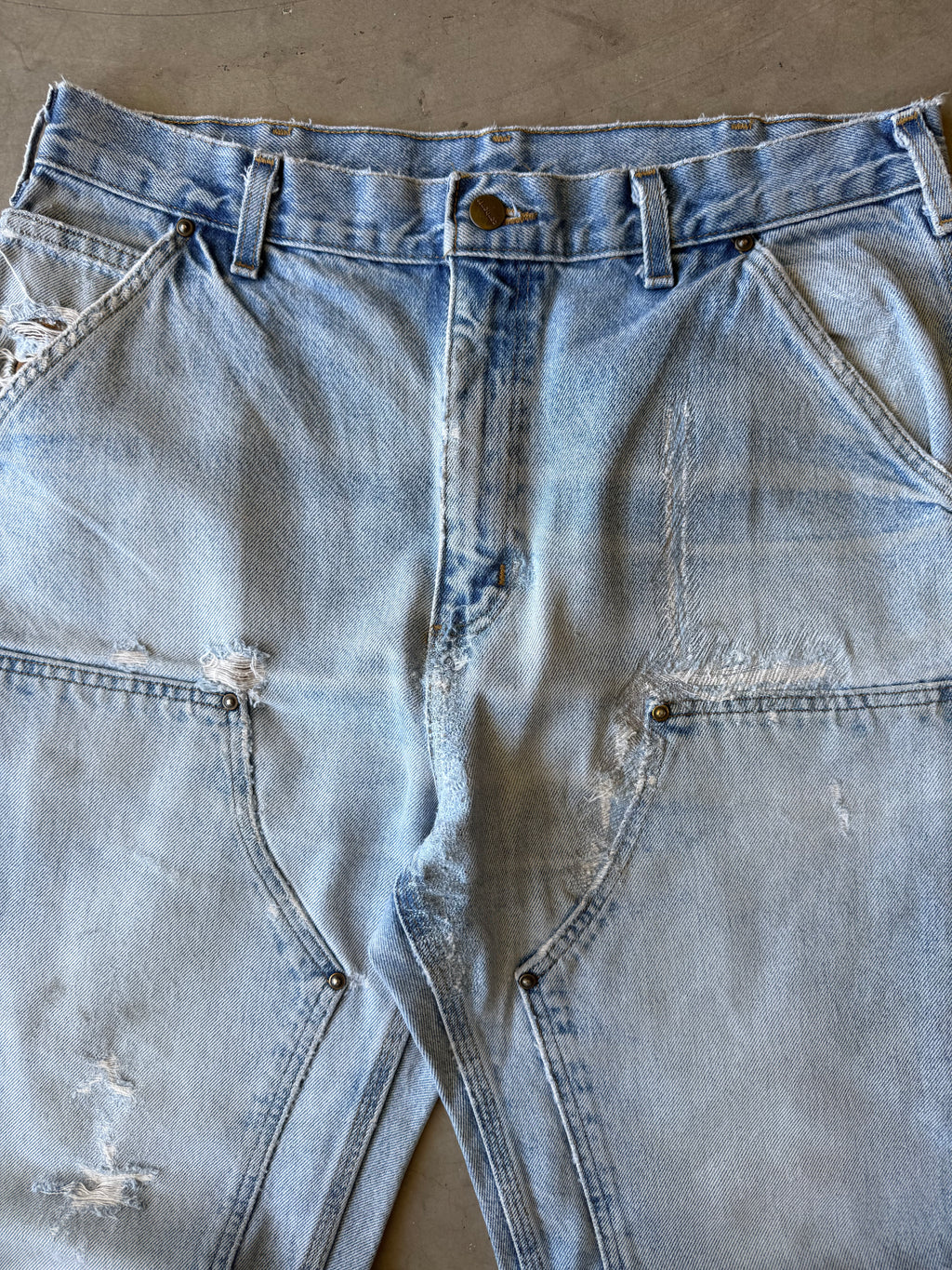Distressed Denim Carhartt Double Knee Pants