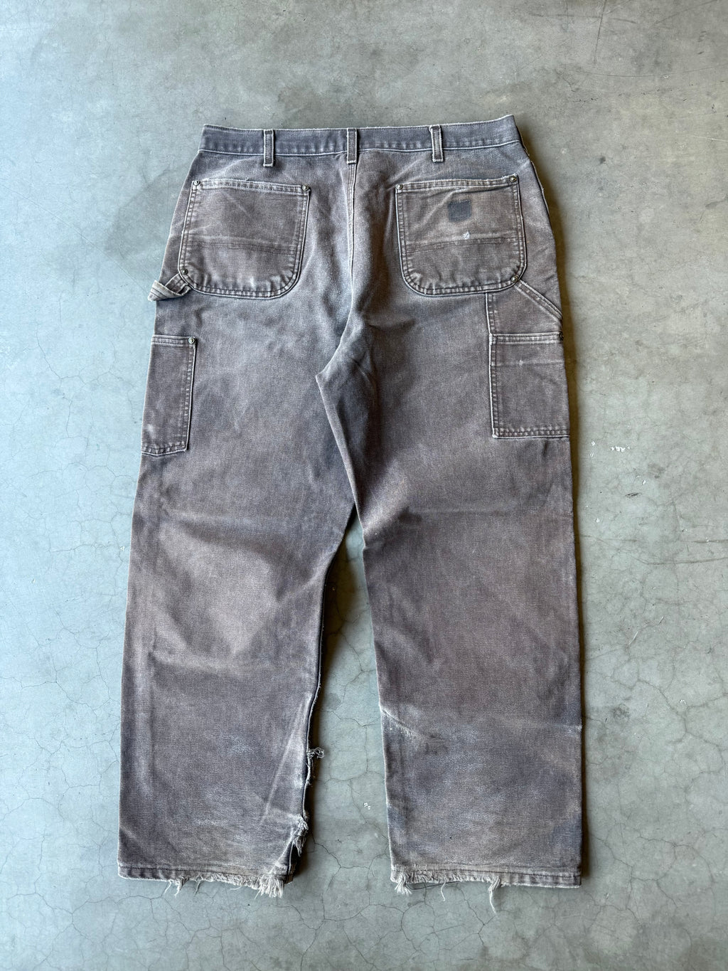 Extremely Faded & Distressed Brown Carhartt Double Knee Pants(36x30)