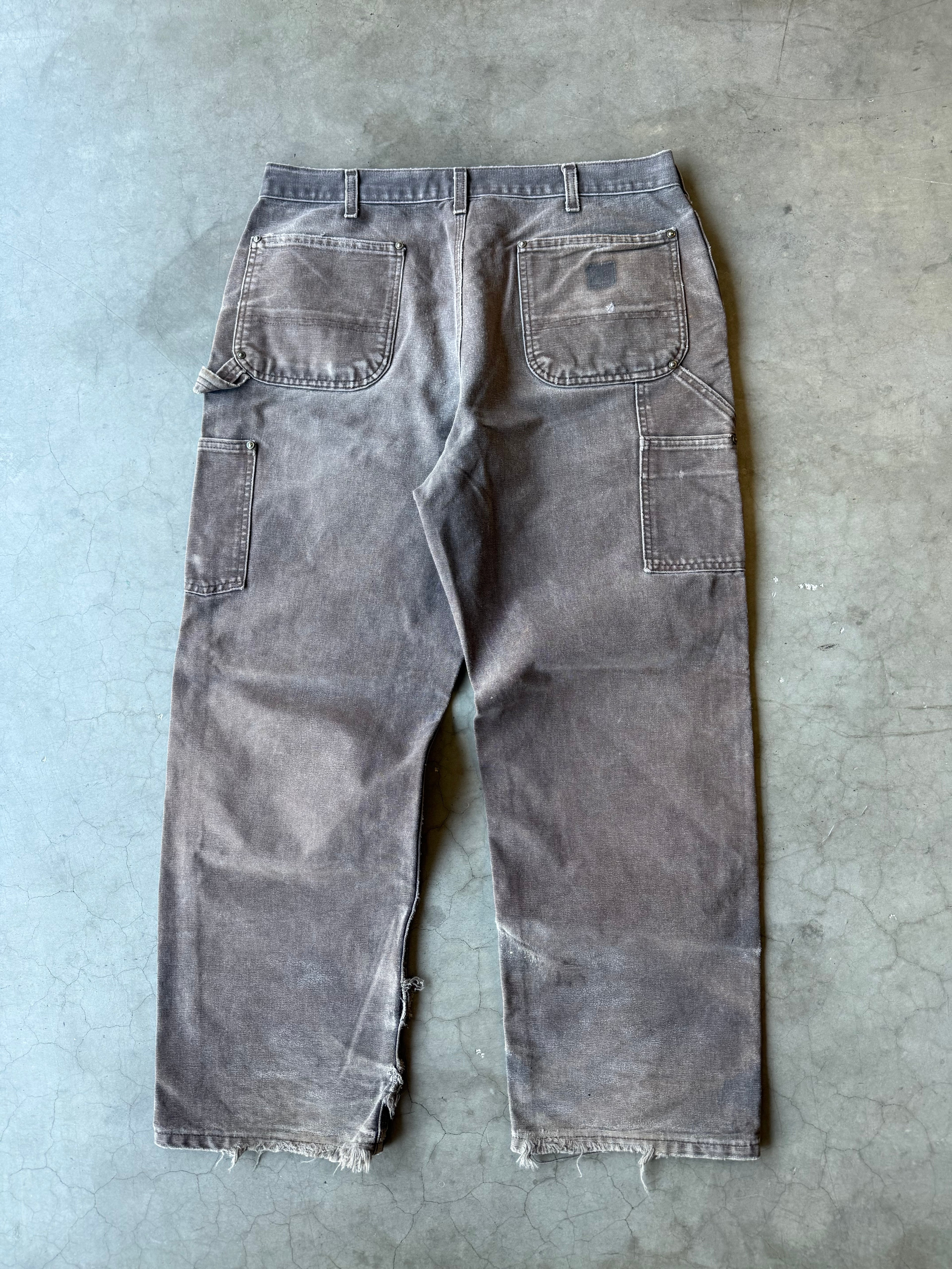 Extremely Faded & Distressed Brown Carhartt Double Knee Pants(36x30)