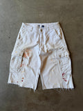Painted White Baggy GAP Capri Cargo Shorts(31)