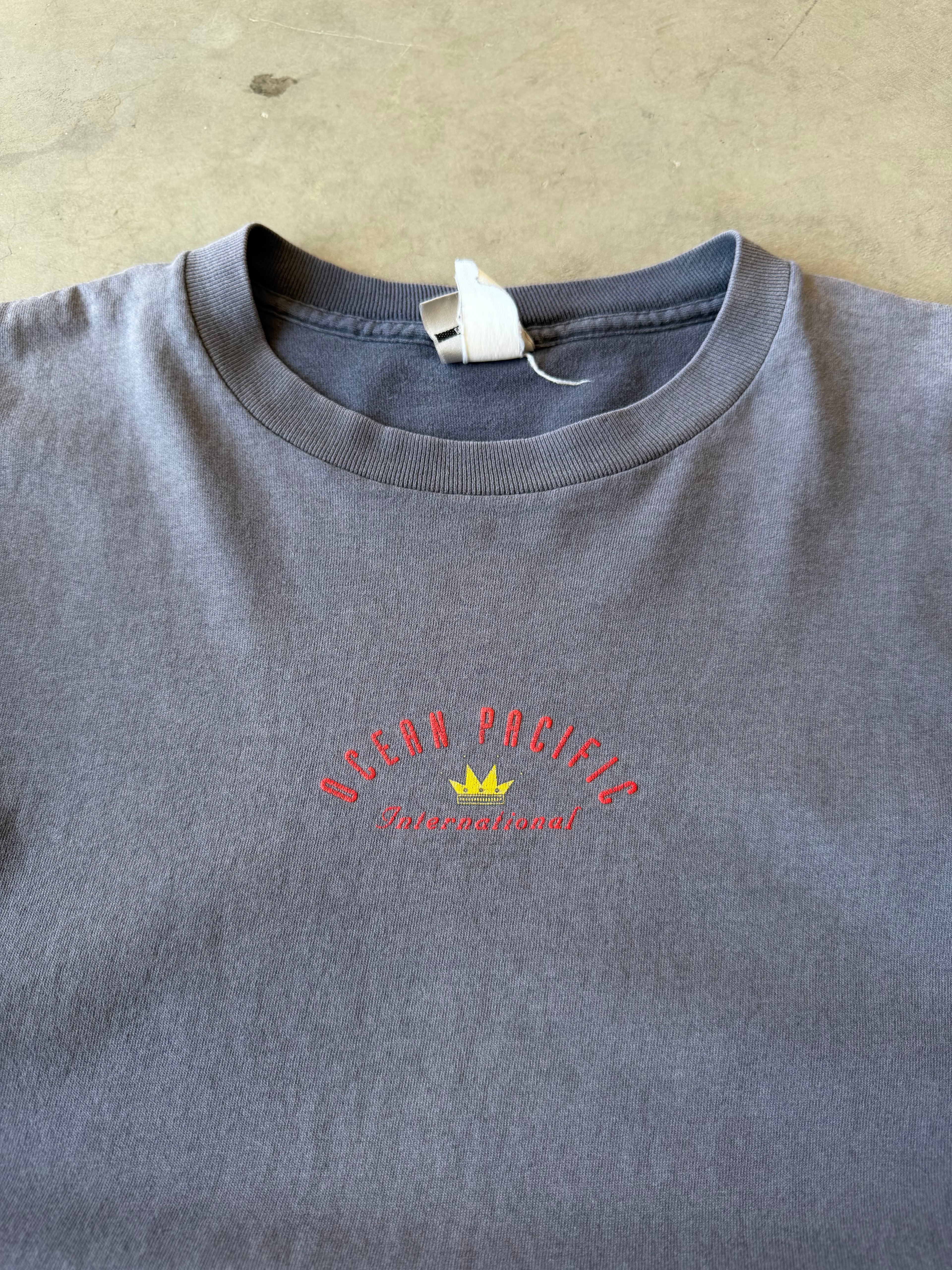 1990s Extremely Faded Ocean Pacific Crown Tee(L)