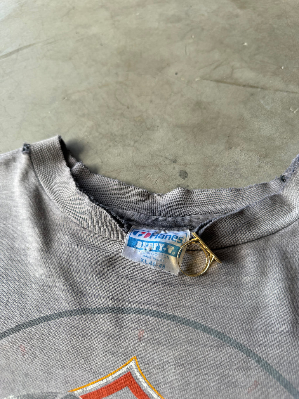 1980s Extremely Faded Harley Davidson Time Tested Tee(XL)