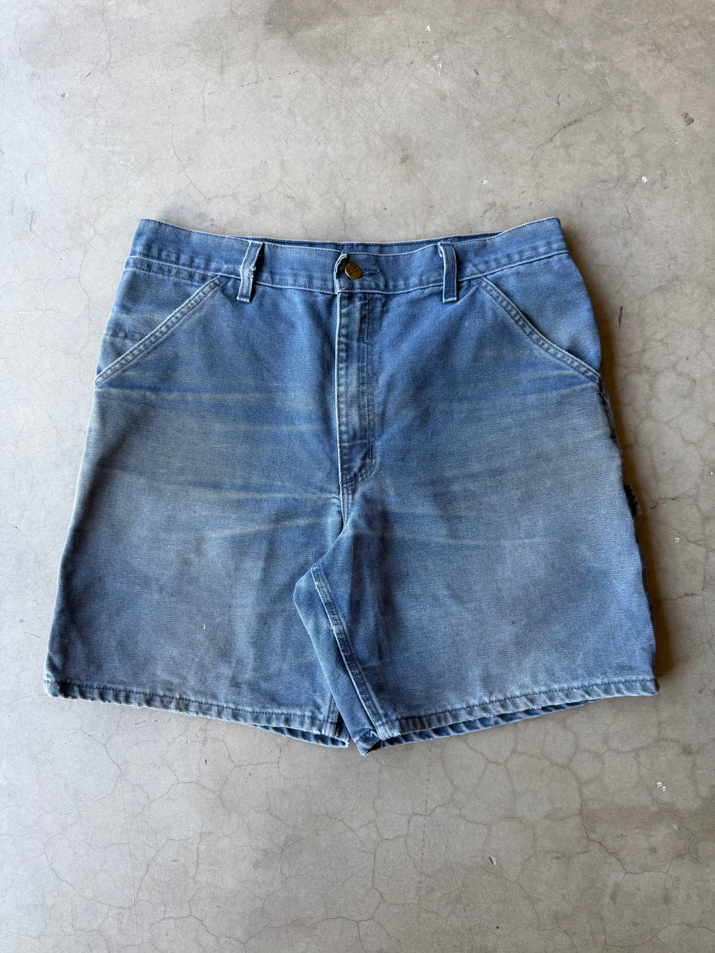 Distressed Baby Blue Carhartt Carpenter Shorts(32)