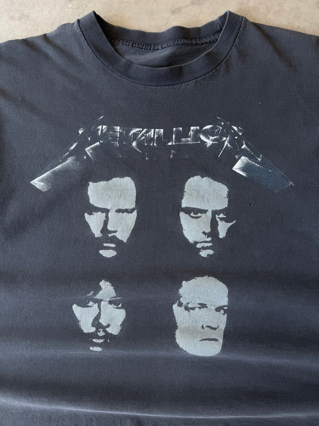 1990s Faded Metallica Faces Tee(XL)