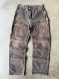 Distressed Brown Carhartt Double Knee Pants(31x31)