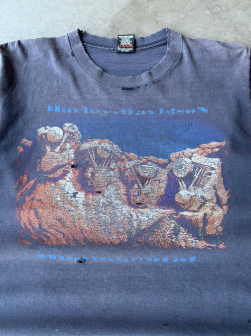 1990s Extremely Faded & Distressed Harley Davidson Monumental Tee(L)