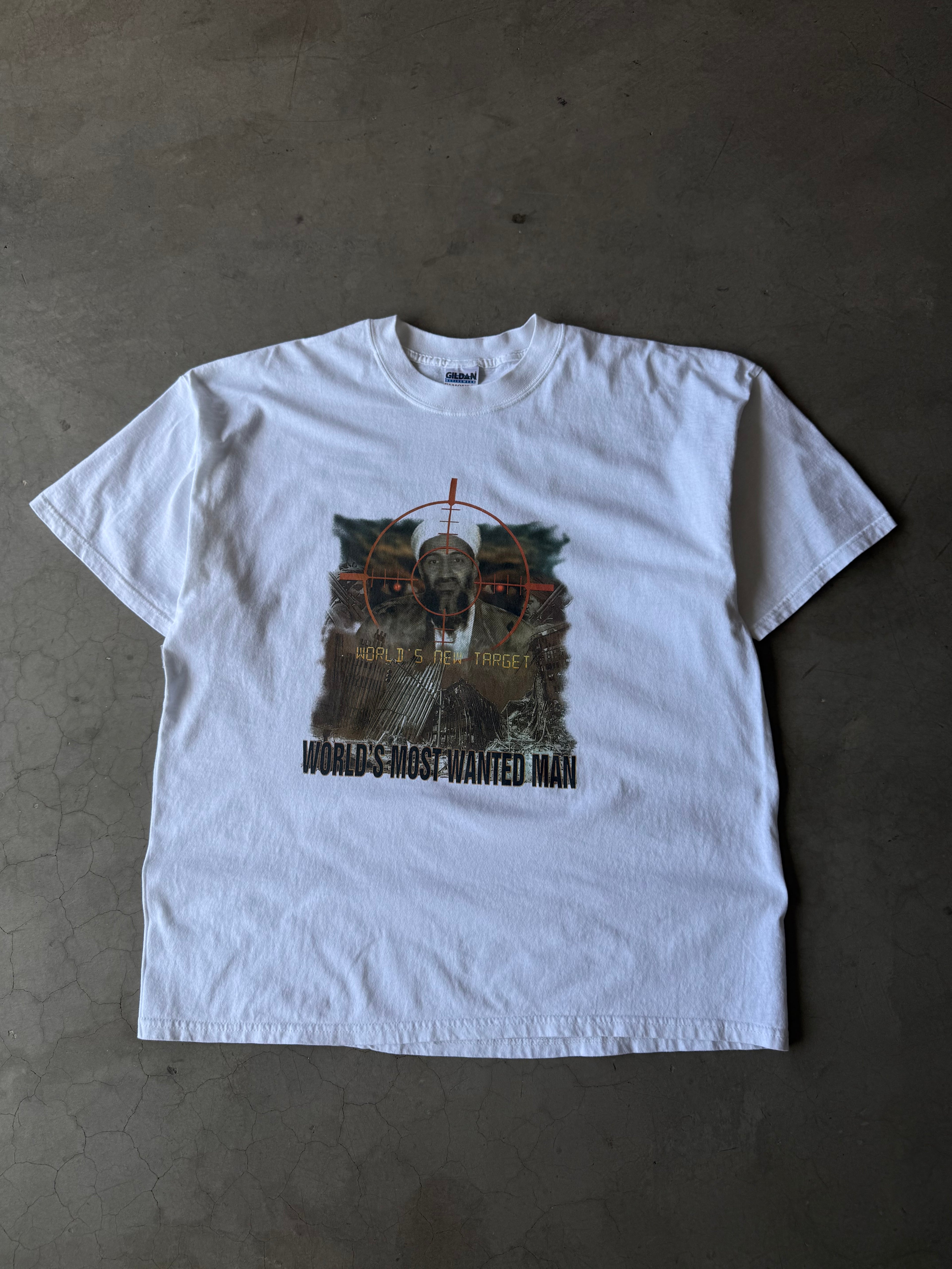 Early 2000s World’s Most Wanted Man Osama bin Laden Tee(XXL)