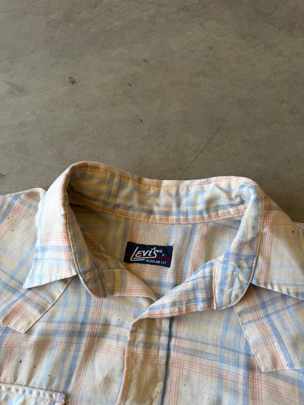 1990s Painted & Distressed Levi’s Button up(L)