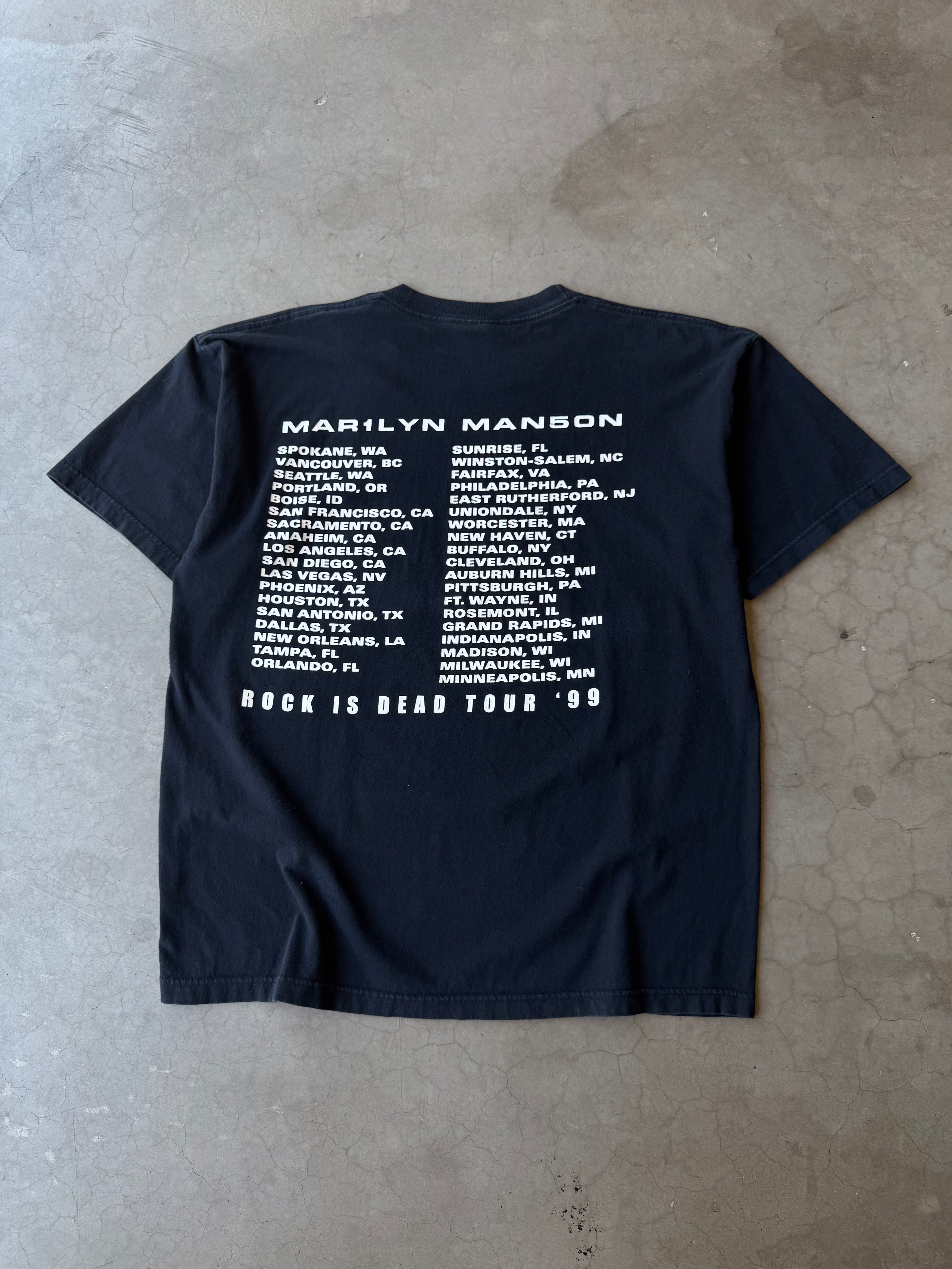 1990s Marilyn Manson Rock Is Dead Tee(XL)