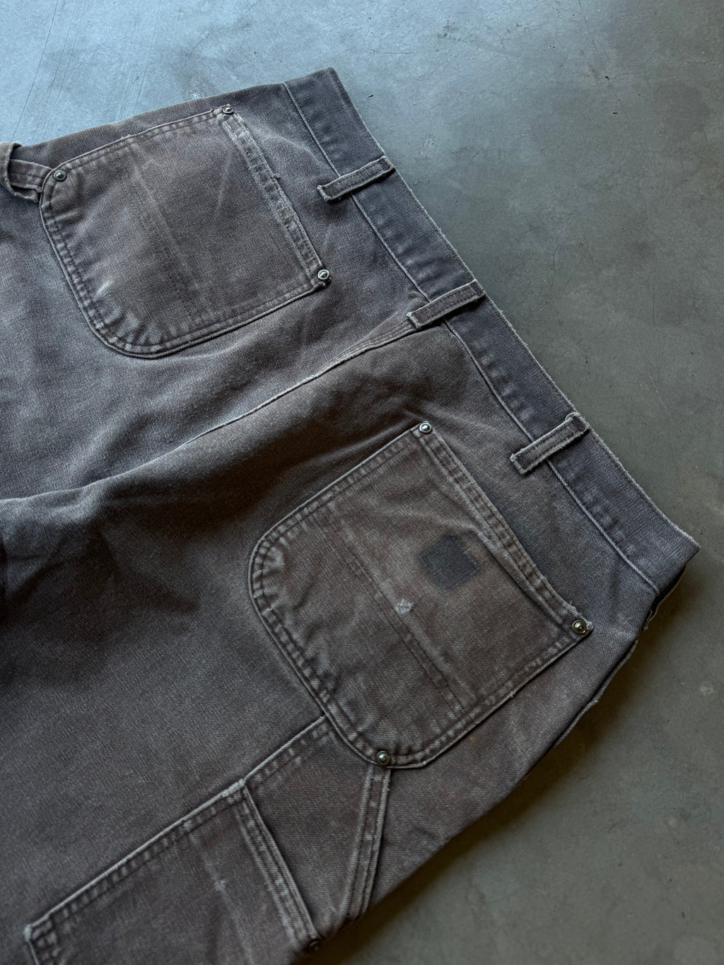 Extremely Faded & Distressed Brown Carhartt Double Knee Pants(36x30)