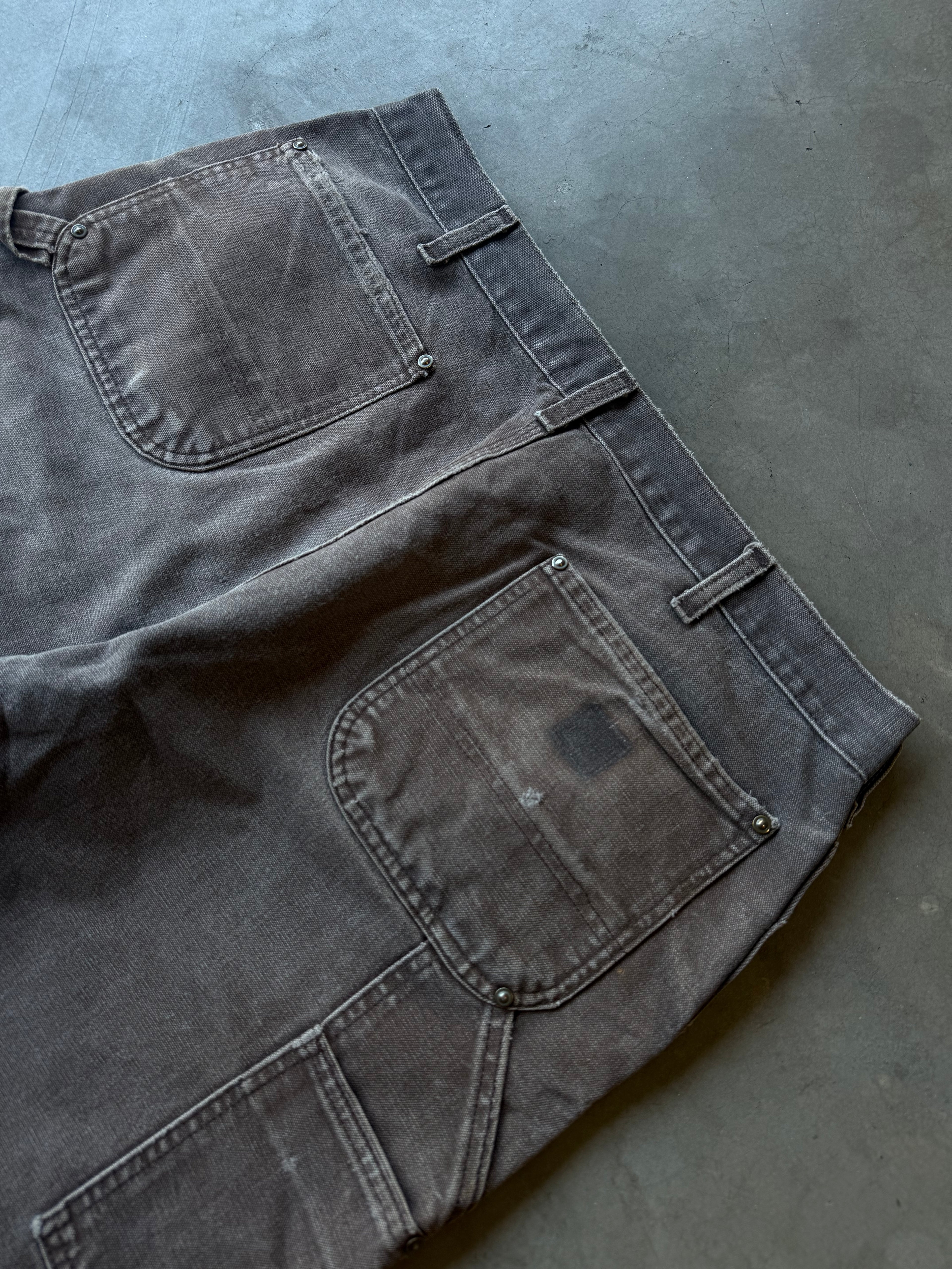 Extremely Faded & Distressed Brown Carhartt Double Knee Pants(36x30)