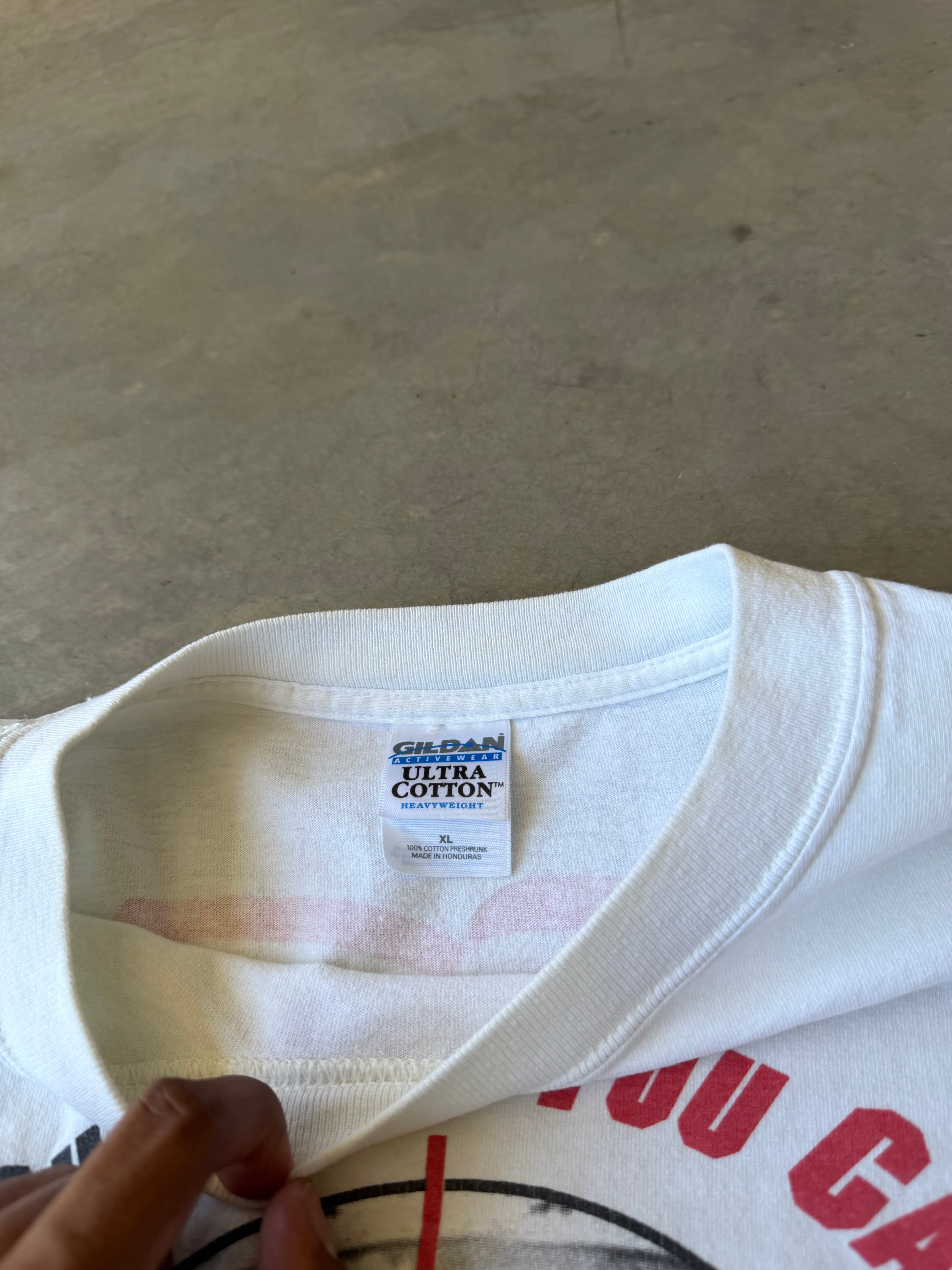 Early 2000s Osama bin Laden You Can Run, But You Can’t Hide! Tee(XL)