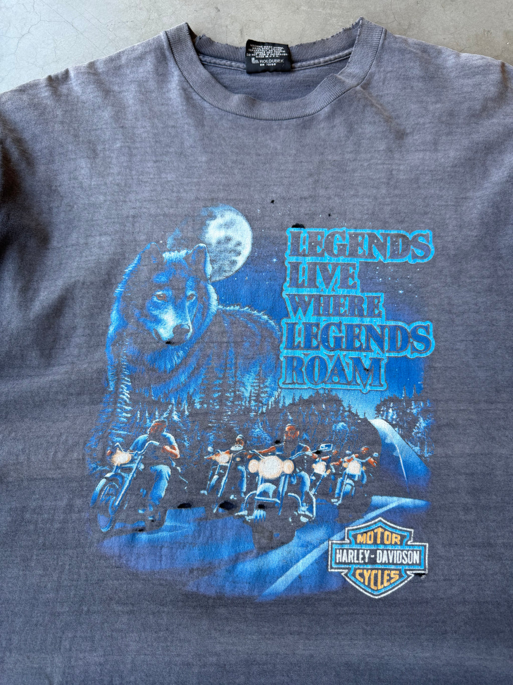 1990s Extremely Faded Legends Roam Harley Davidson Tee(XL)