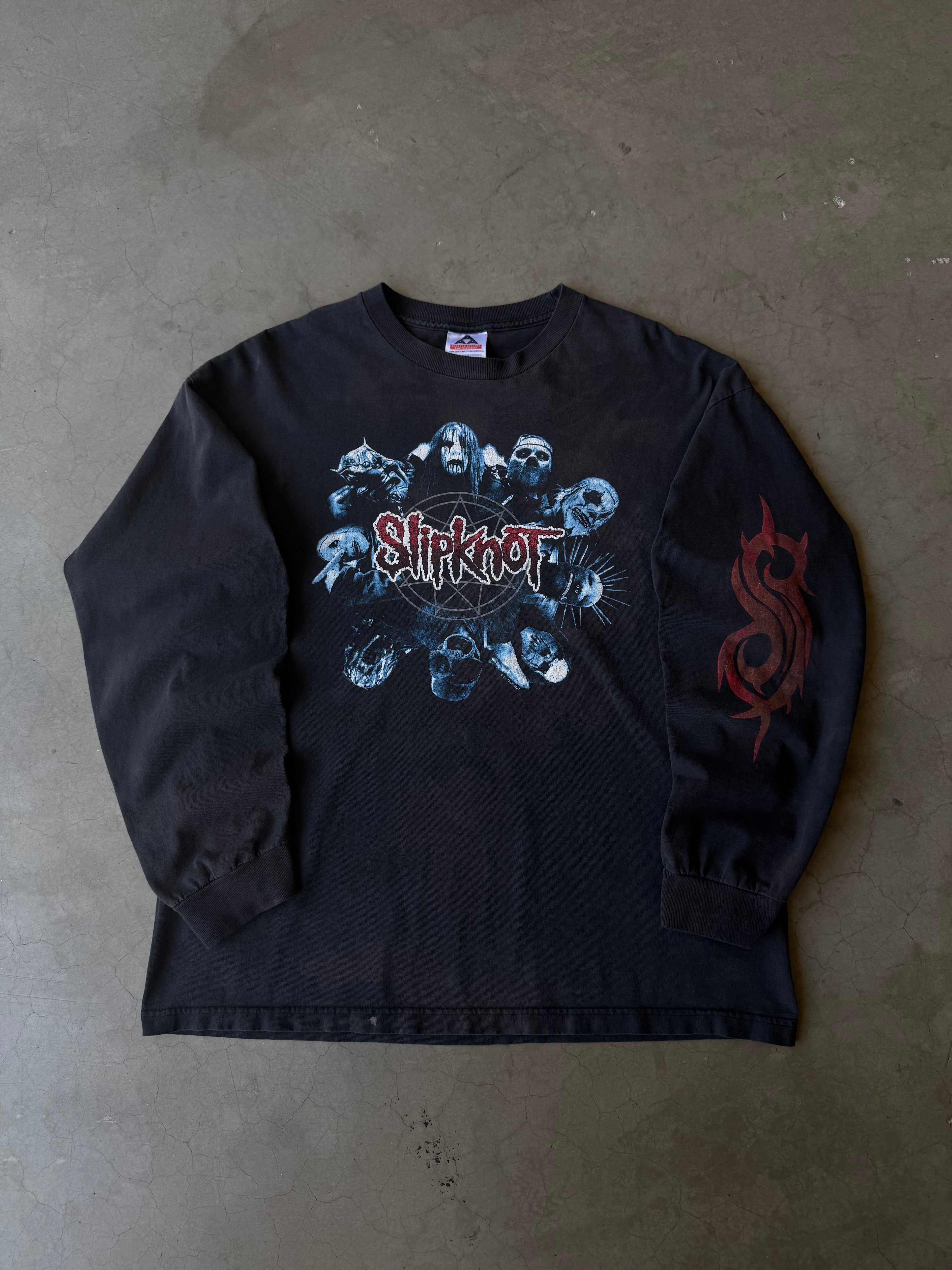 Early 2000s Lightly Faded Slipknot Long Sleeve Tee(XL)