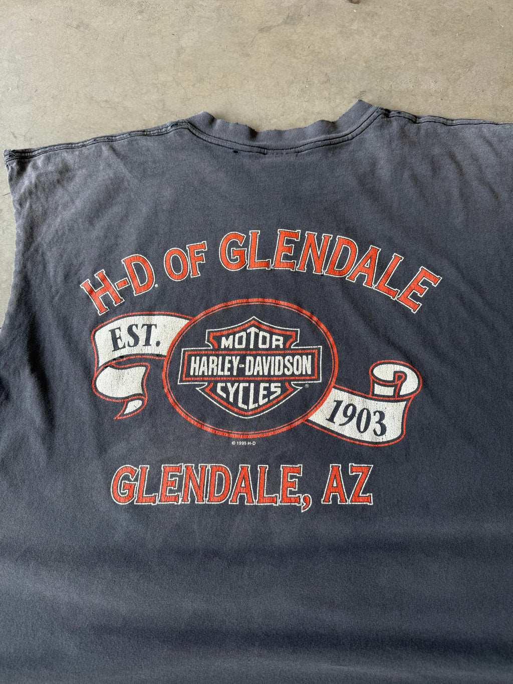 1990s Faded & Distressed Harley Davidson Tank Tee(XXL)