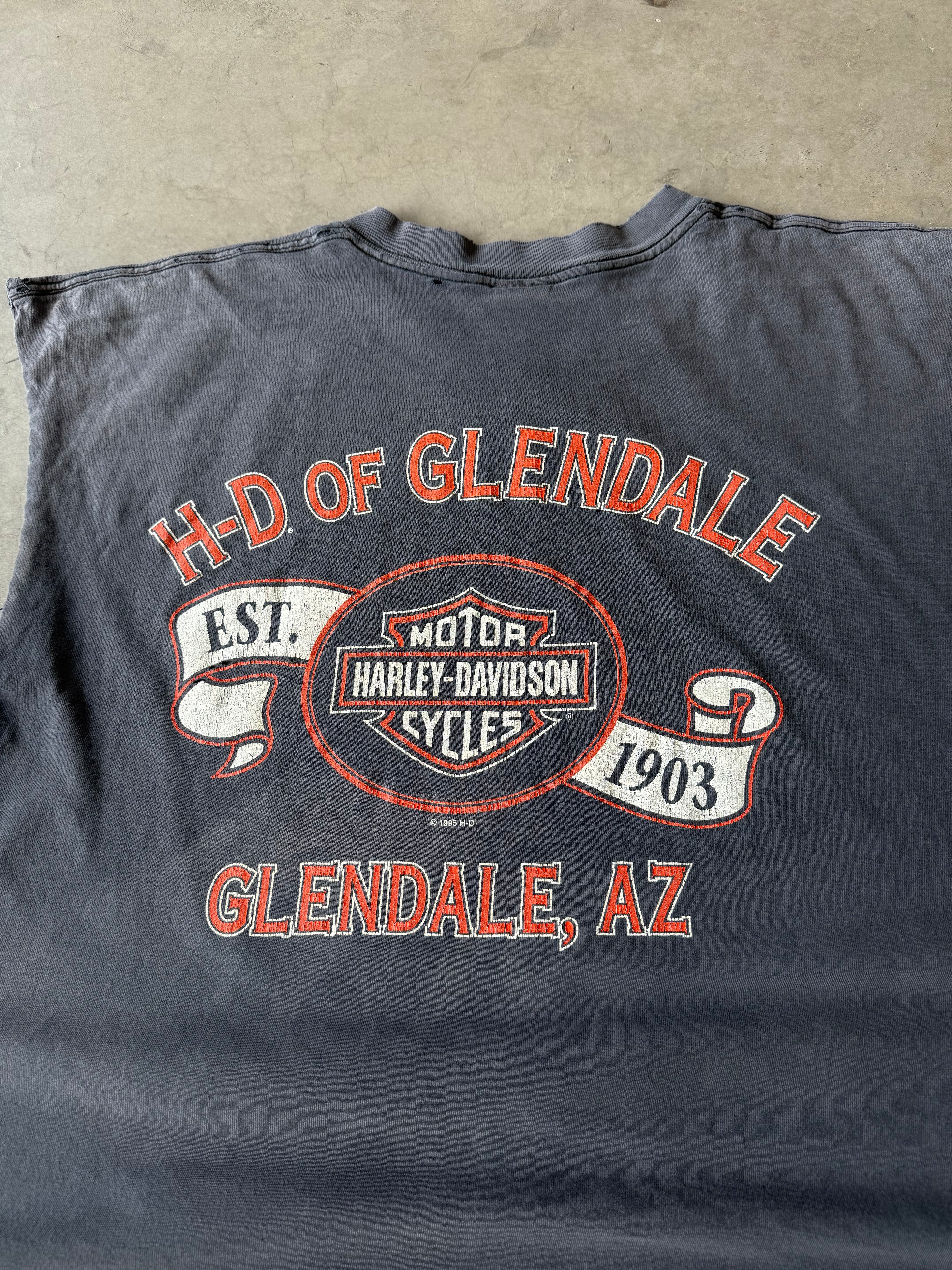 1990s Faded & Distressed Harley Davidson Tank Tee(XXL)