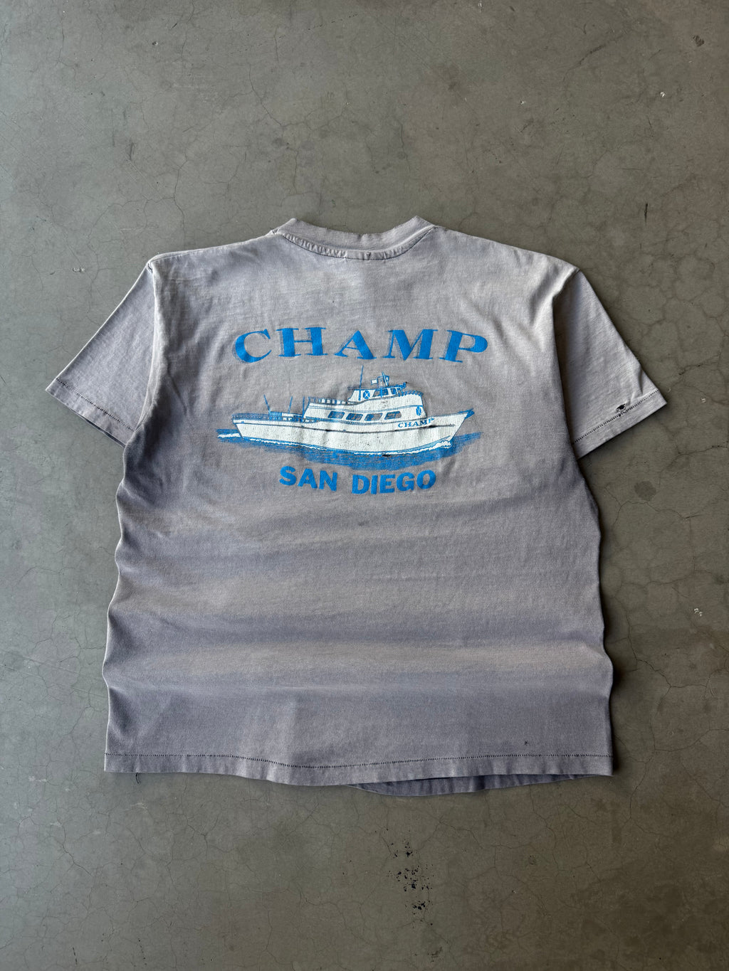 1980s Extremely Faded San Diego Champ Pocket Tee(L)
