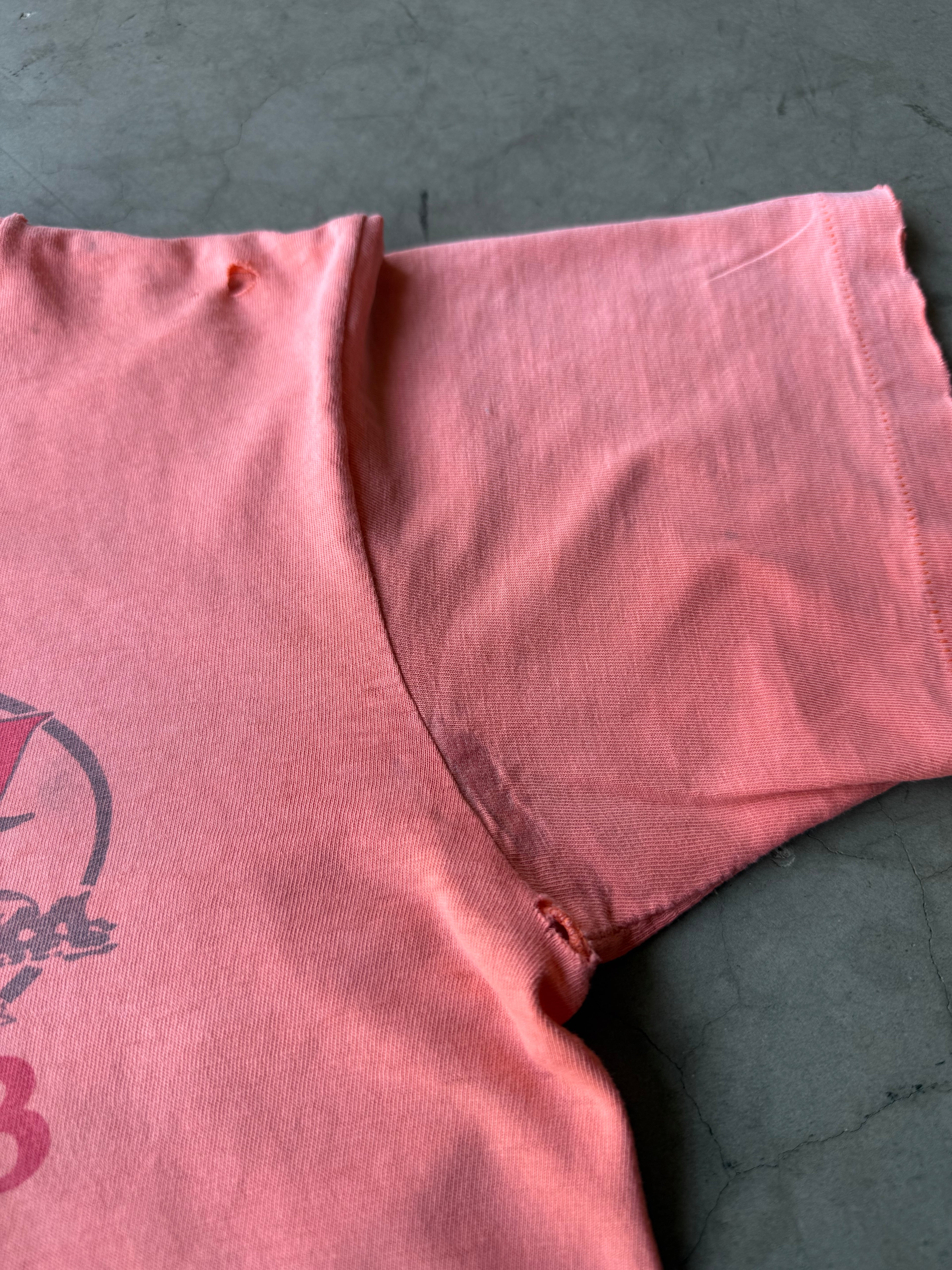 1980s Salmon Faded Boat Racing Tee(L)