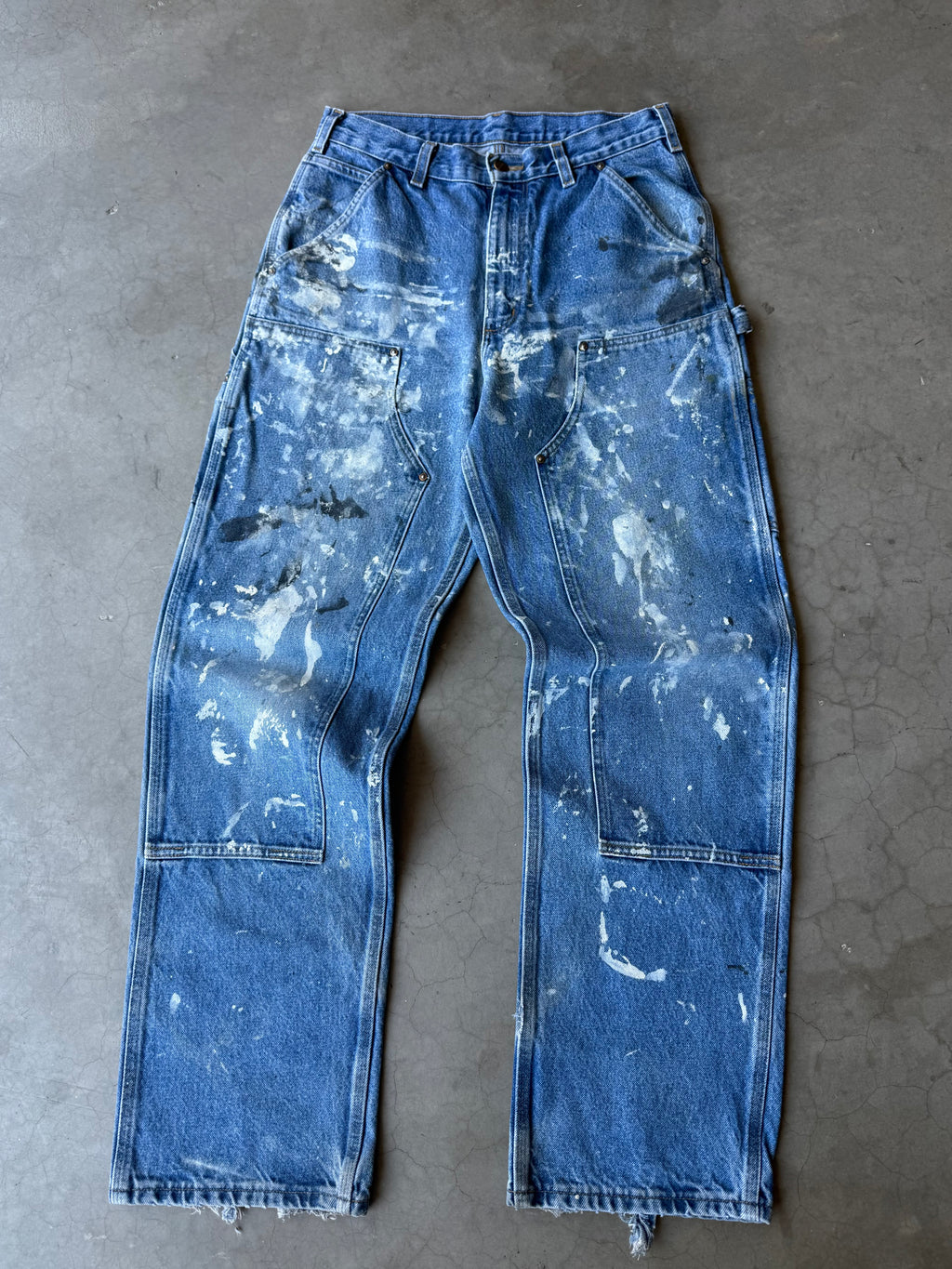 Extremely Painted Denim Carhartt Double Knee Pants