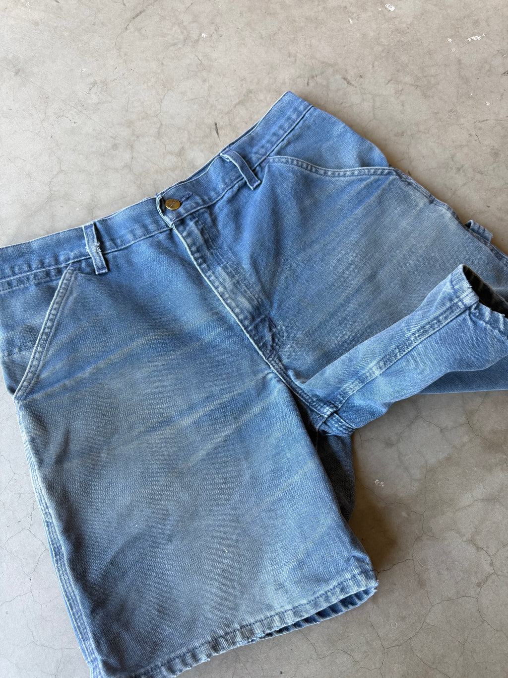 Distressed Baby Blue Carhartt Carpenter Shorts(32)