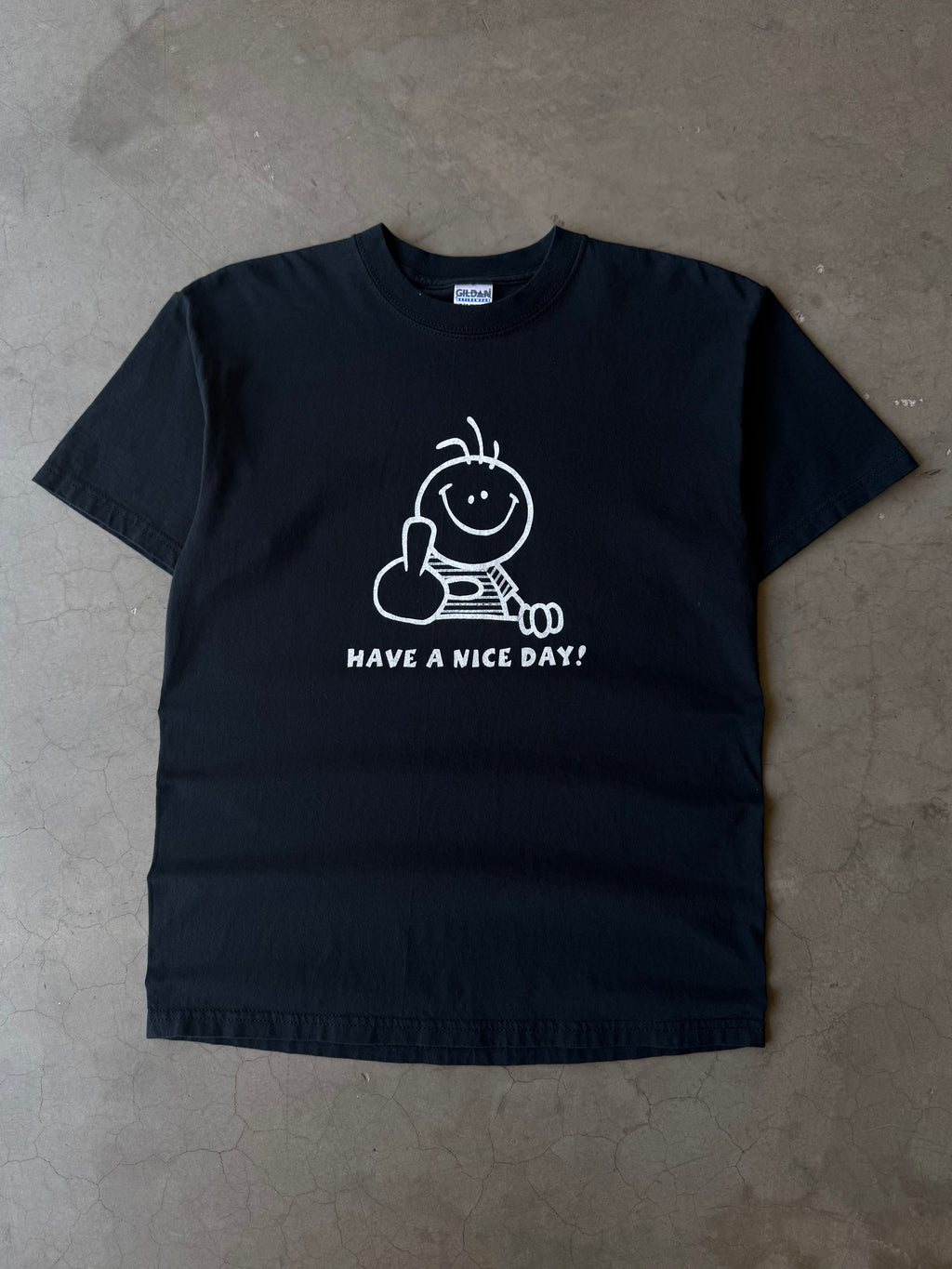 Early 2000s Have A Nice Day! Middle Finger Tee(M)