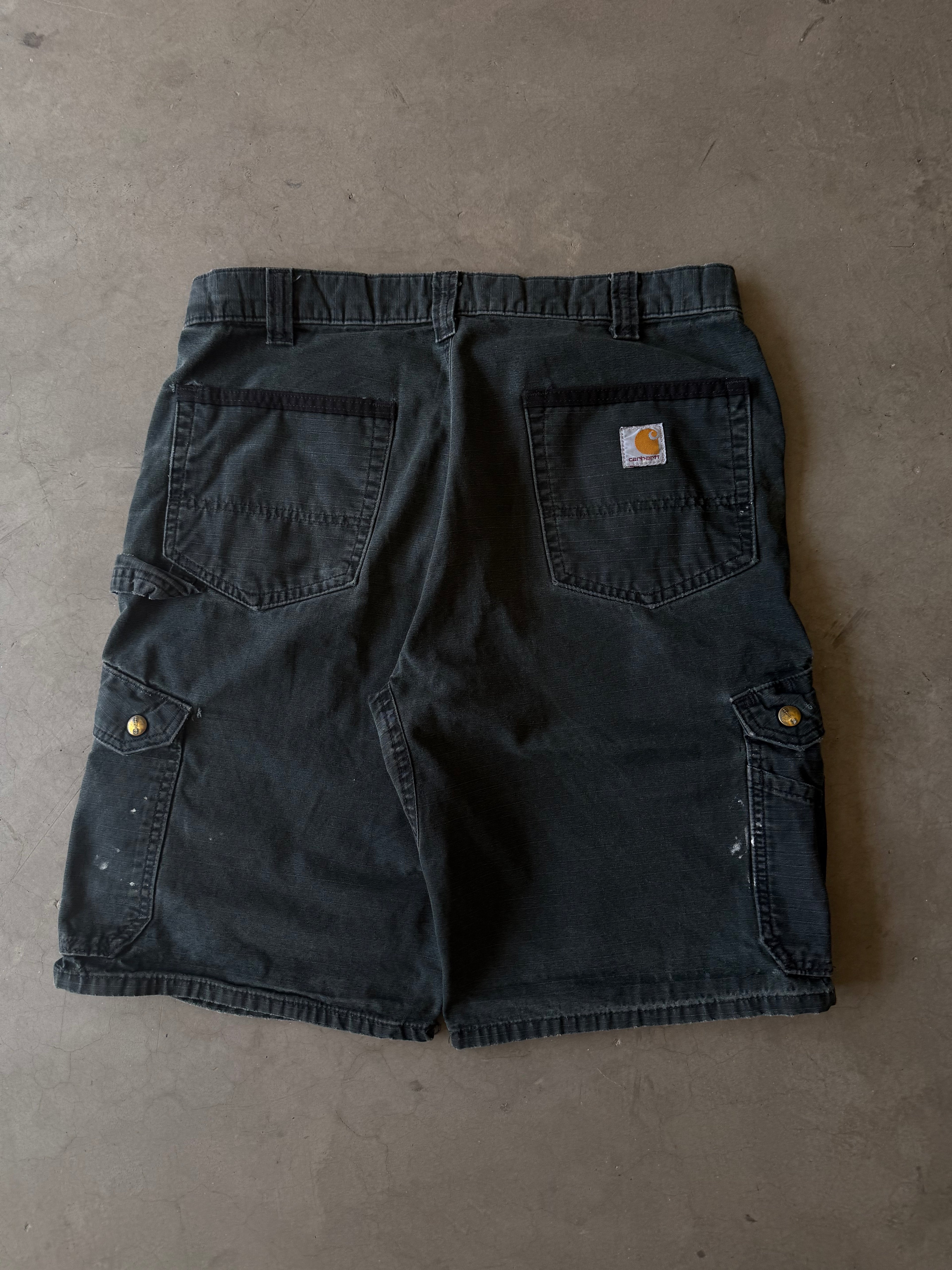 Painted Black Carhartt Cargo Shorts(33)