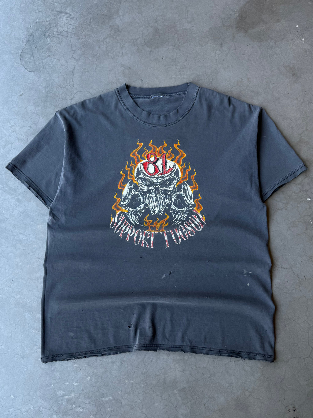 1990s Faded & Distressed Support Tuscon Skull Tee(XL)