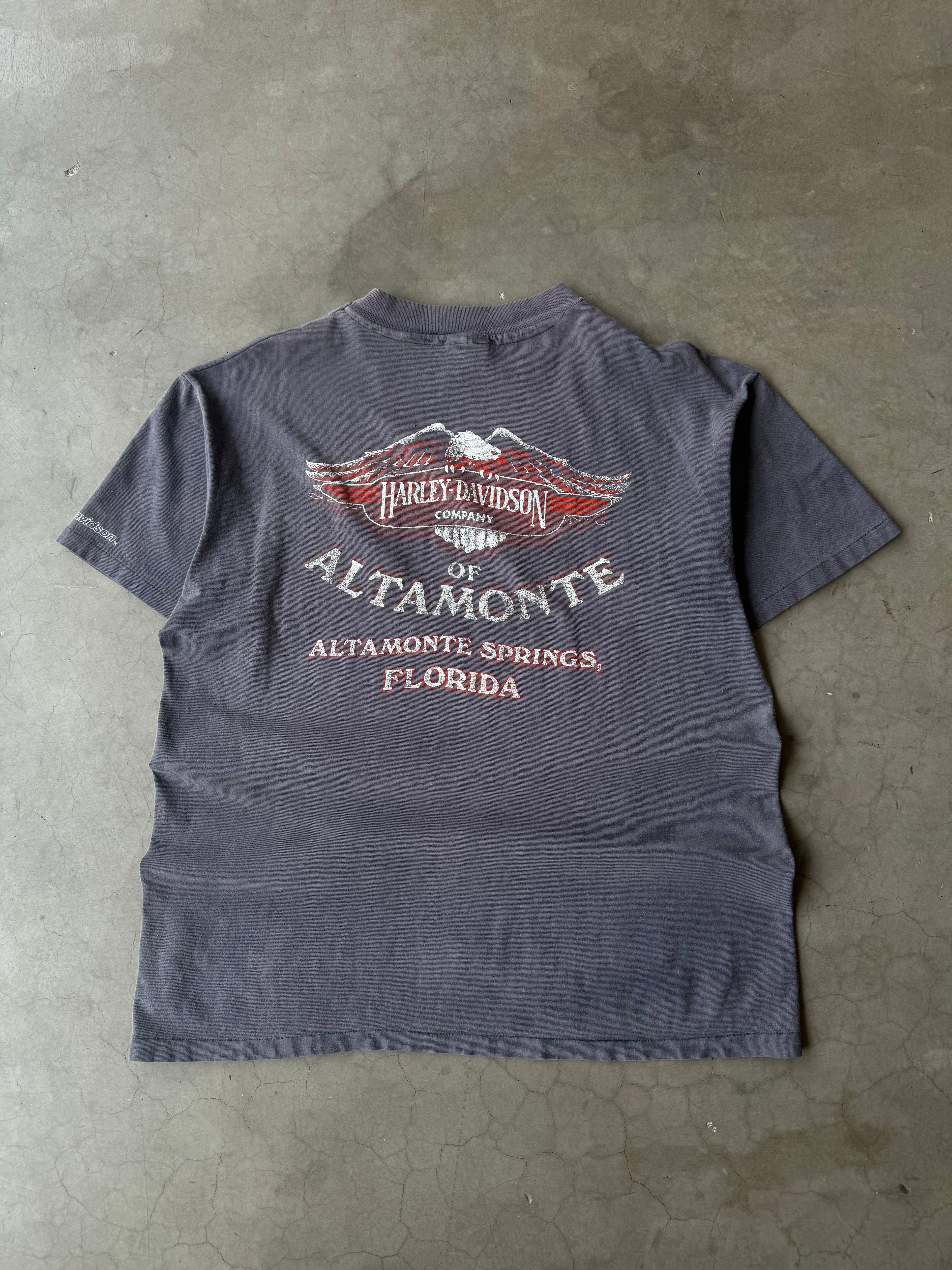 1980s Faded Harley Davidson Shield Pocket Tee(XL)