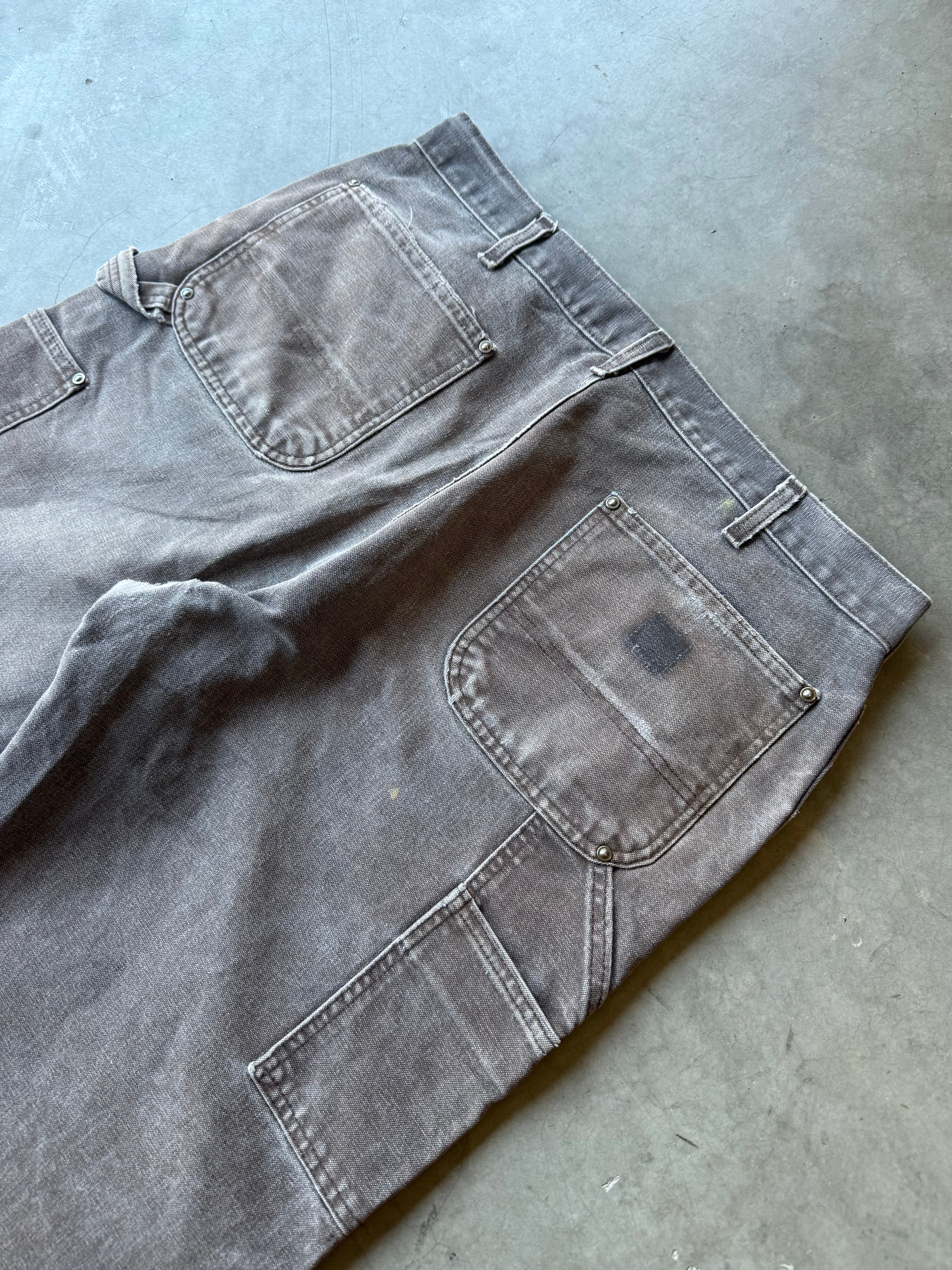 Extremely Faded & Distressed Brown Carhartt Double Knee Pants(36x30)